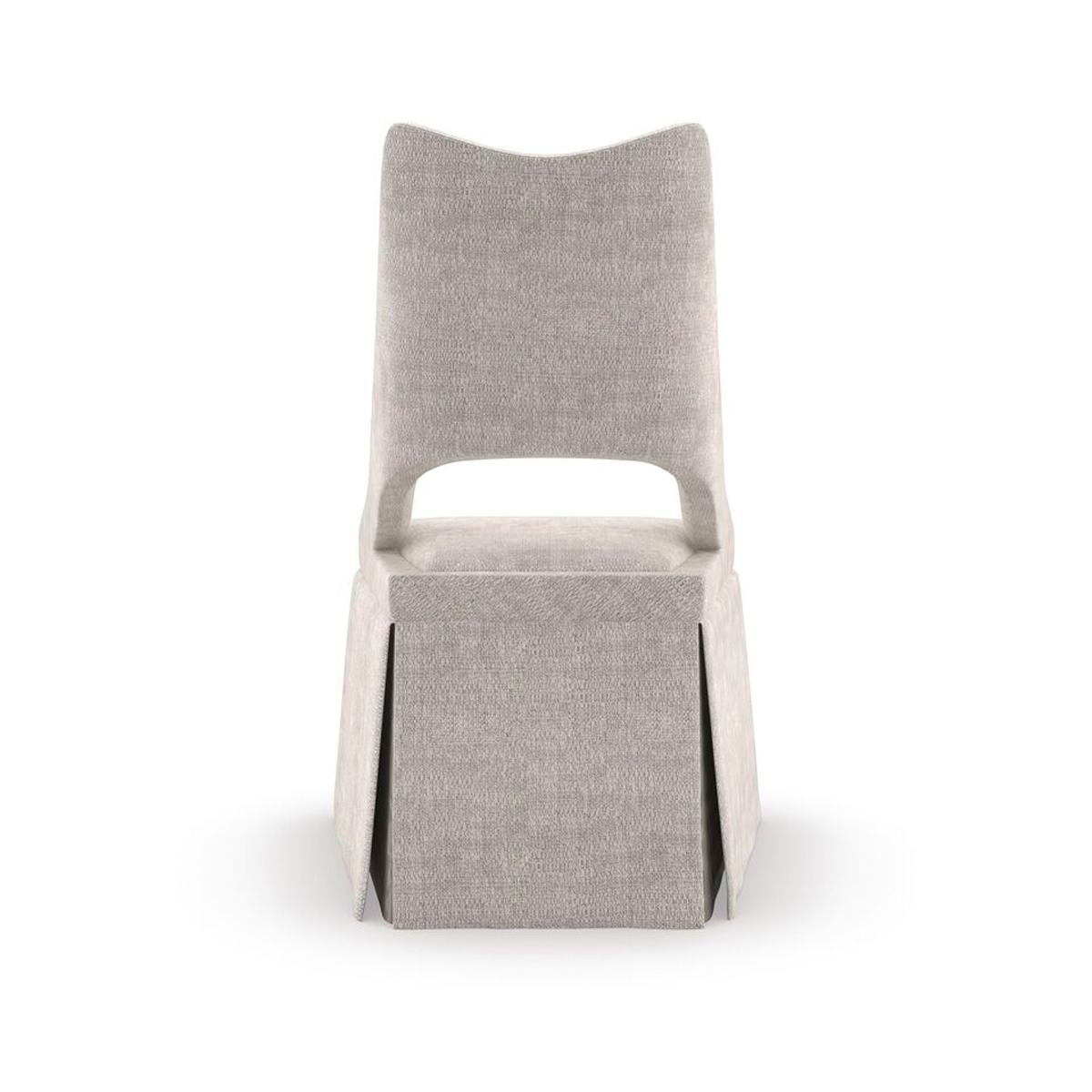 Contemporary Modern Skirt Upholstered Accent Chair For Sale