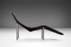 Modern "Skye" Leather Chaise Lounge Chair by Tord Björklund, Sweden, c. 1970's