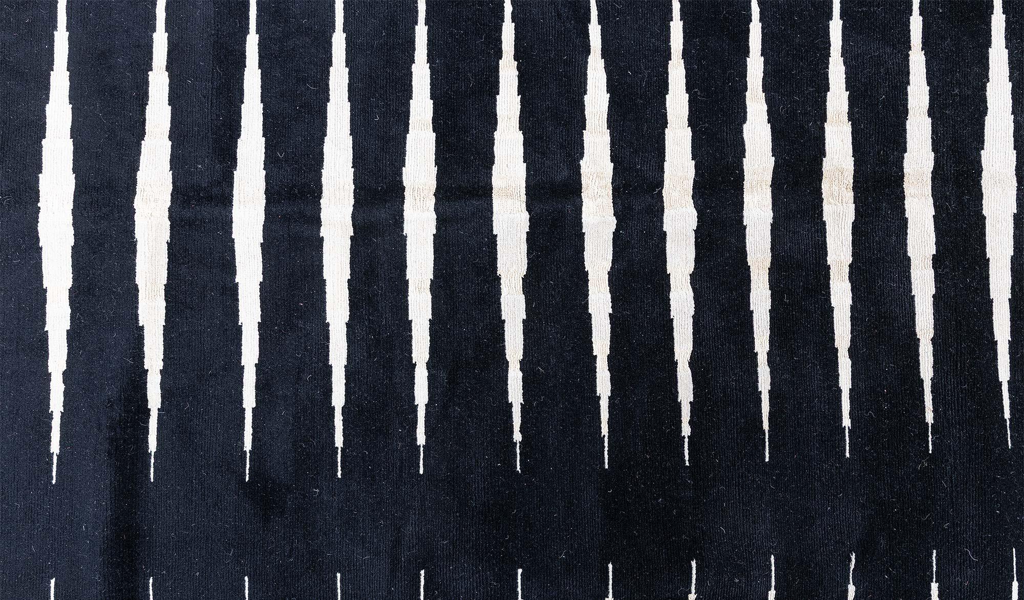 Noué à la main Tapis moderne 'Skyline' - Laine et soie nouées à la main par Doris Leslie Blau en vente