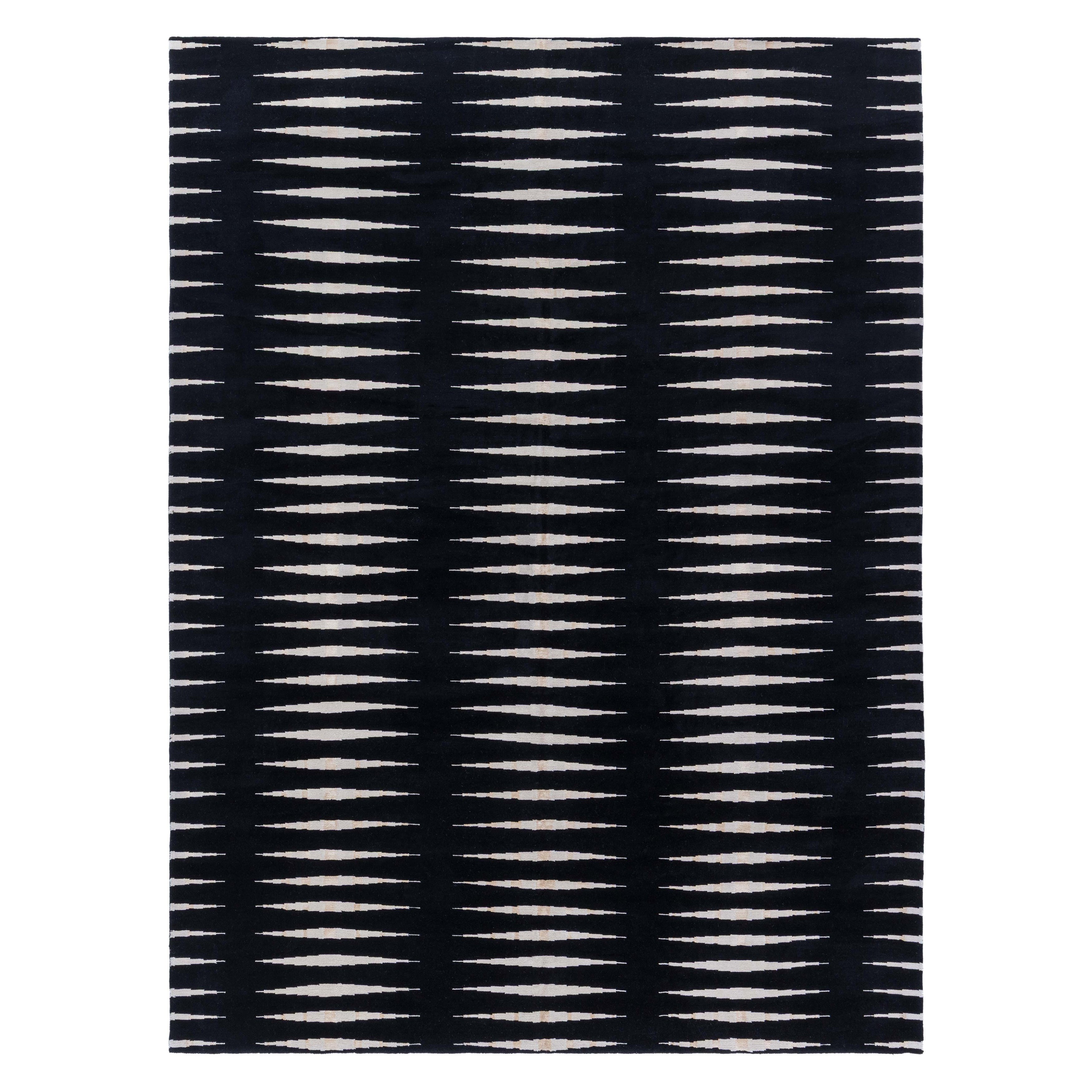Modern ‘Skyline’ Rug – Hand-Knotted Wool and Silk by Doris Leslie Blau For Sale