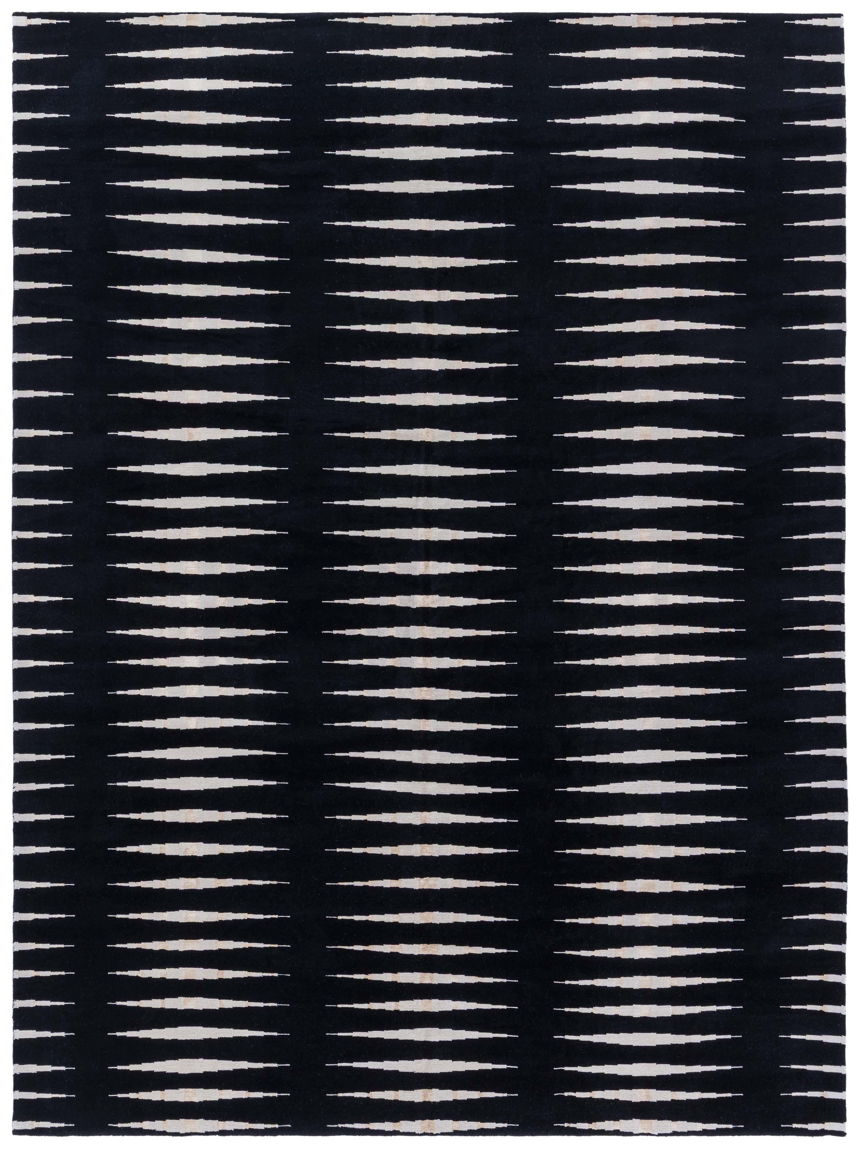 Tapis moderne 'Skyline' - Laine et soie nouées à la main par Doris Leslie Blau en vente