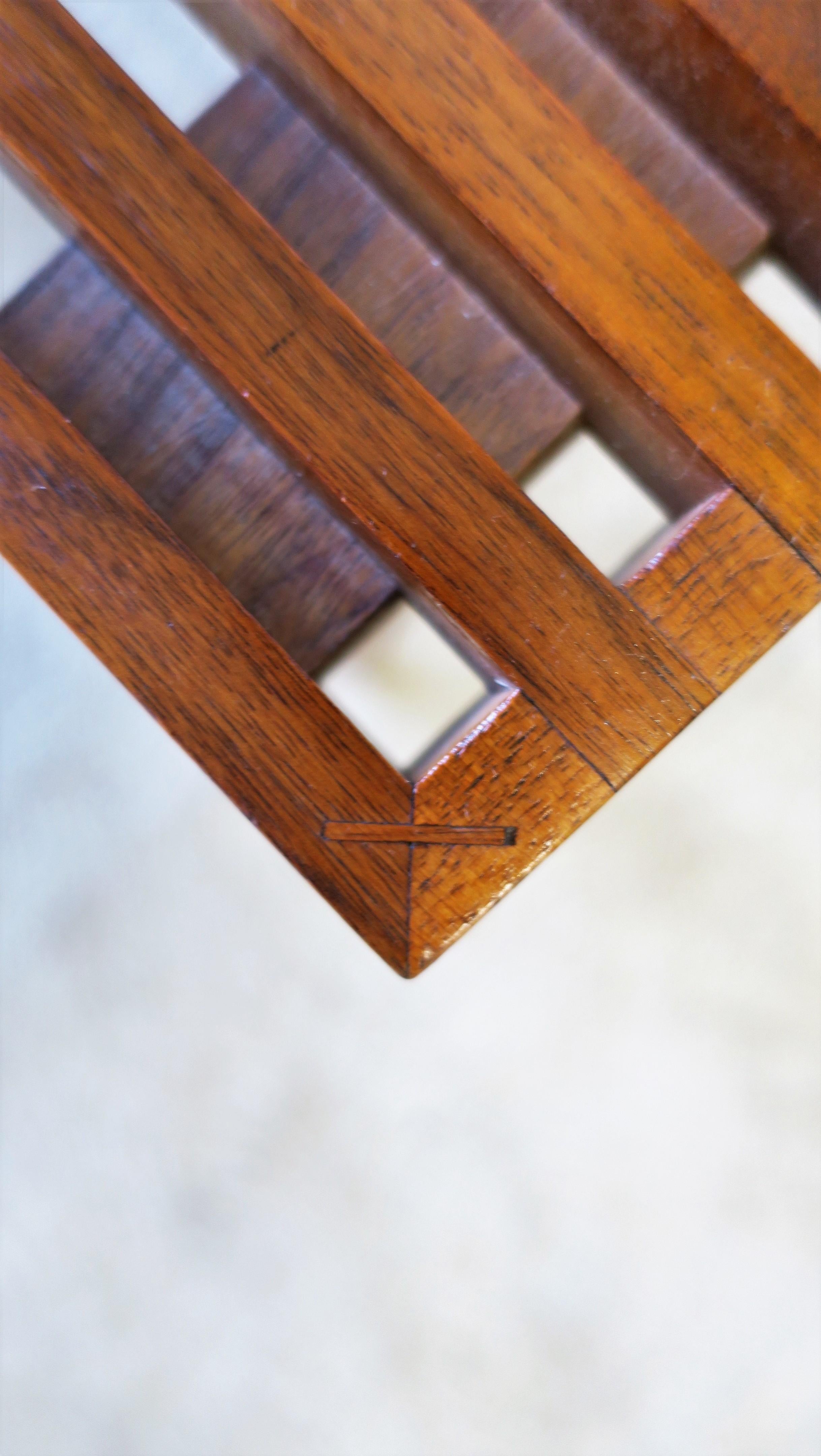 Midcentury Modern Slat Wood End or Side Table by Mel Smilow For Sale 6