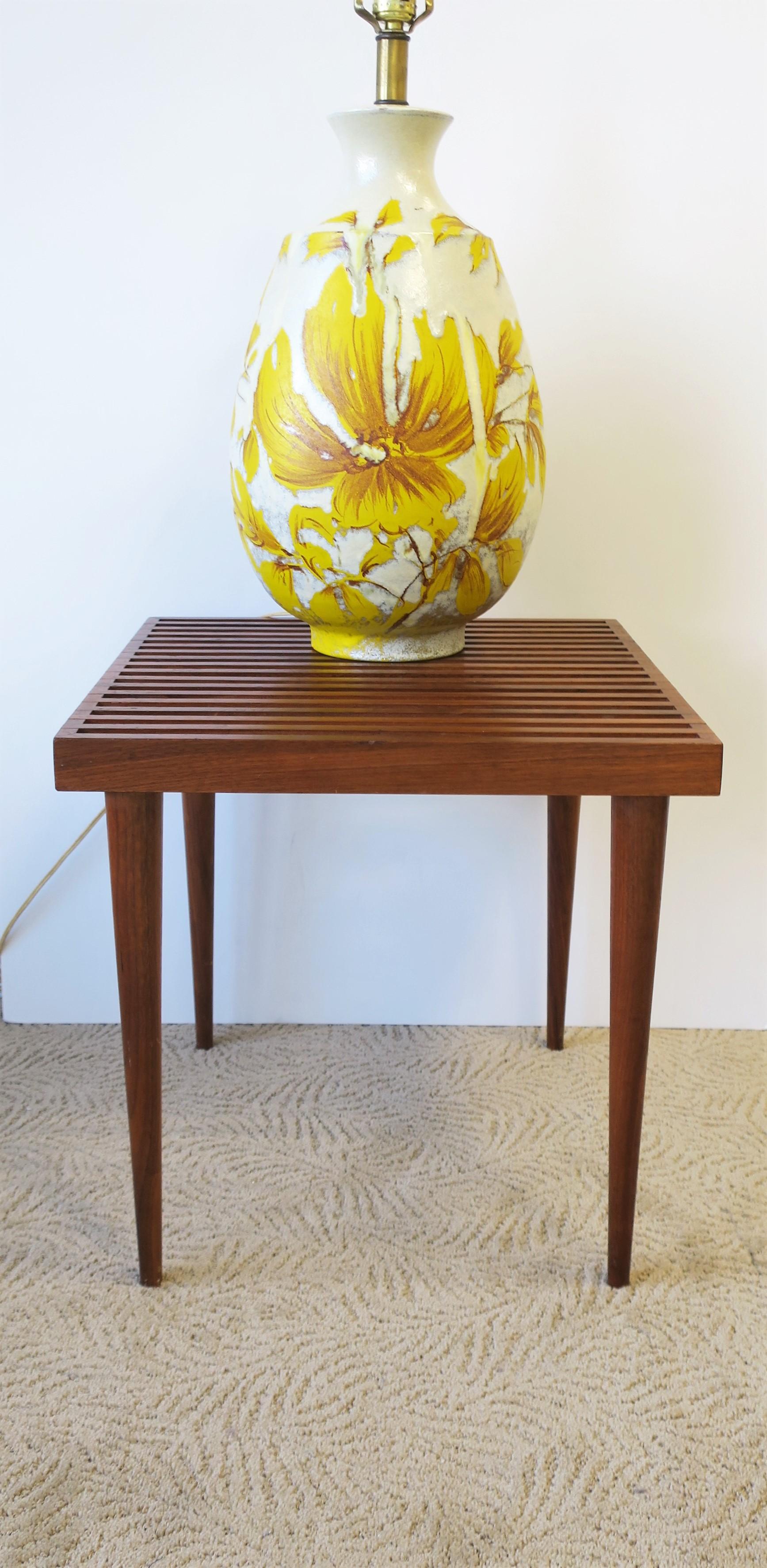 20th Century Midcentury Modern Slat Wood End or Side Table by Mel Smilow