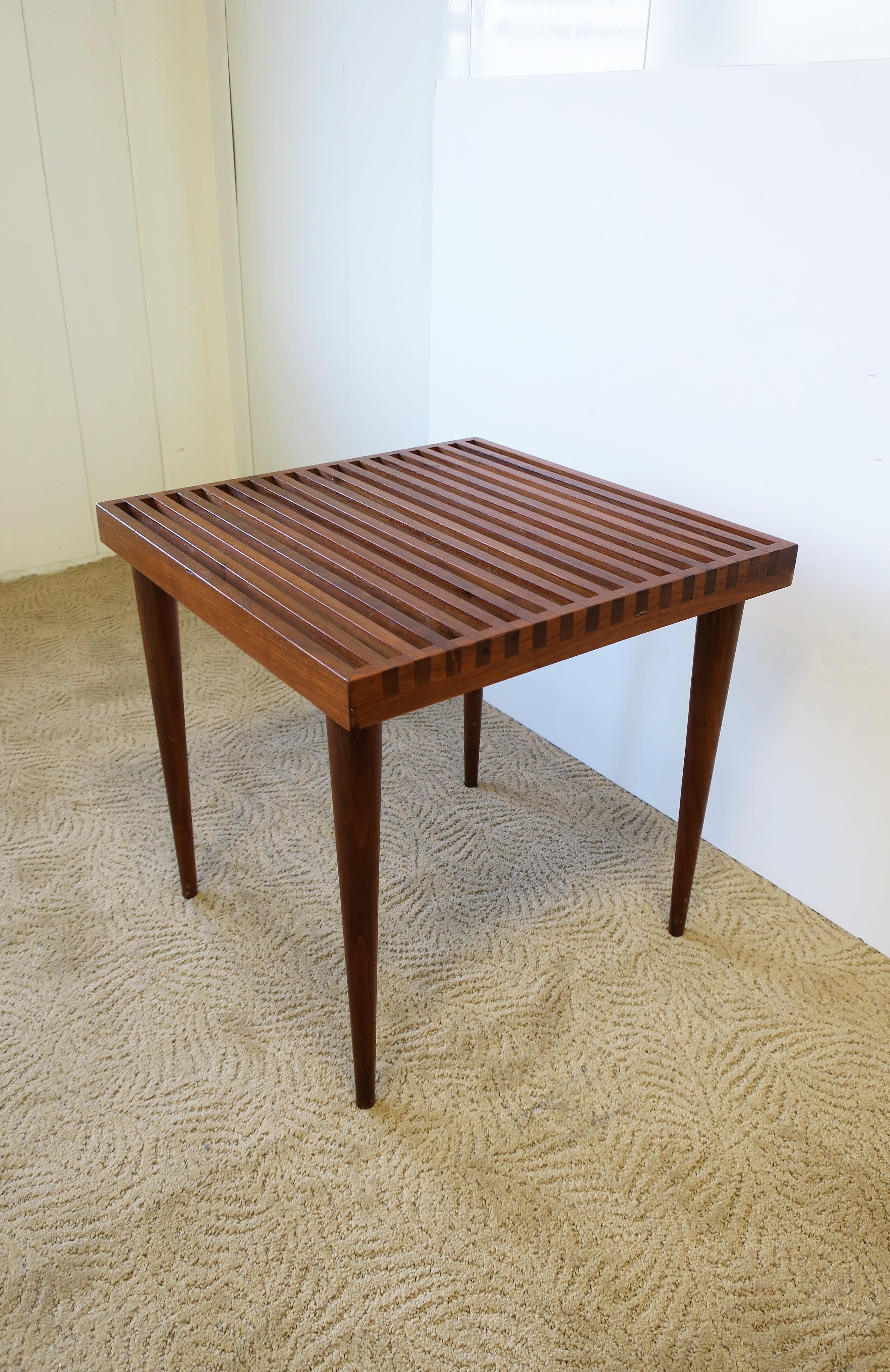 slatted side table