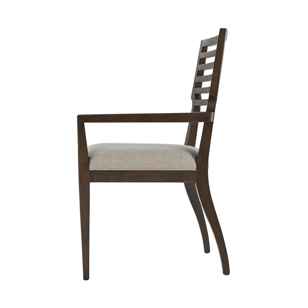 Mid-Century Modern Modern Slatted Dining Arm Chair For Sale