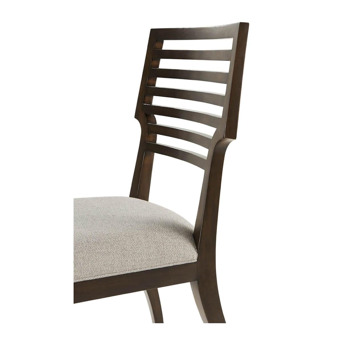 Vietnamese Modern Slatted Dining Side Chair For Sale