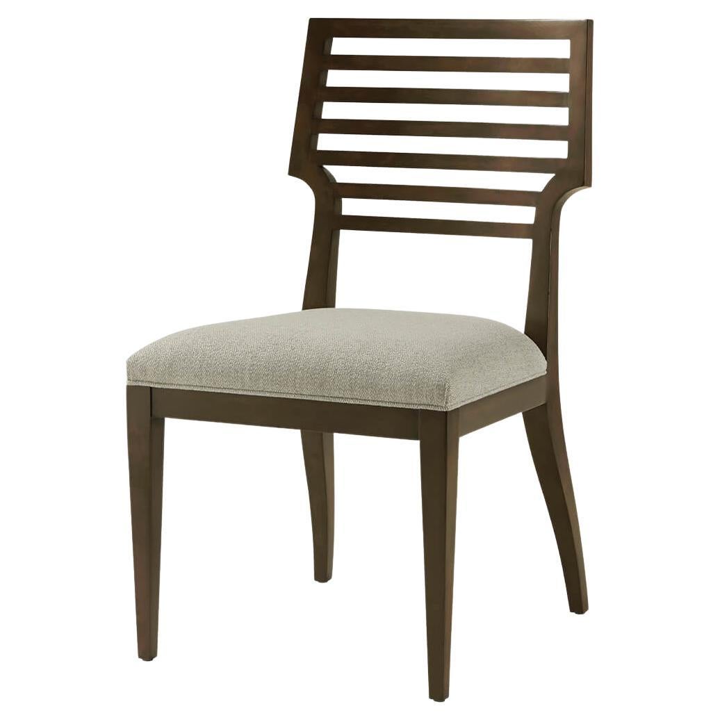 Modern Slatted Dining Side Chair im Angebot