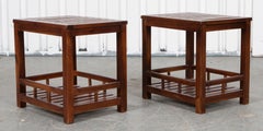Modern Slatted Wood Side Tables, 2