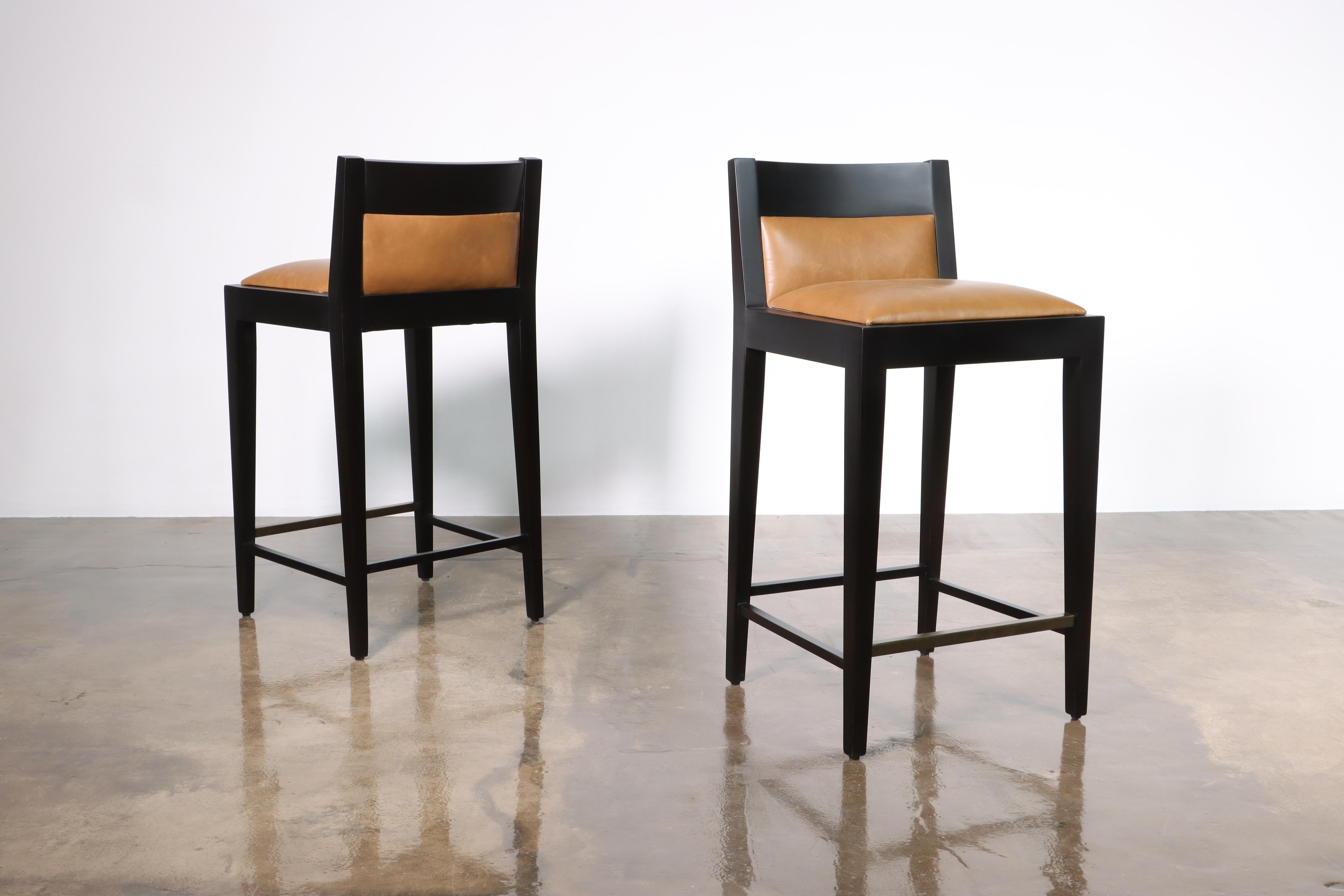 Contemporary Modern Sleek Bar Stool in Argentine Rosewood from Costantini, Palermo Hollywood For Sale