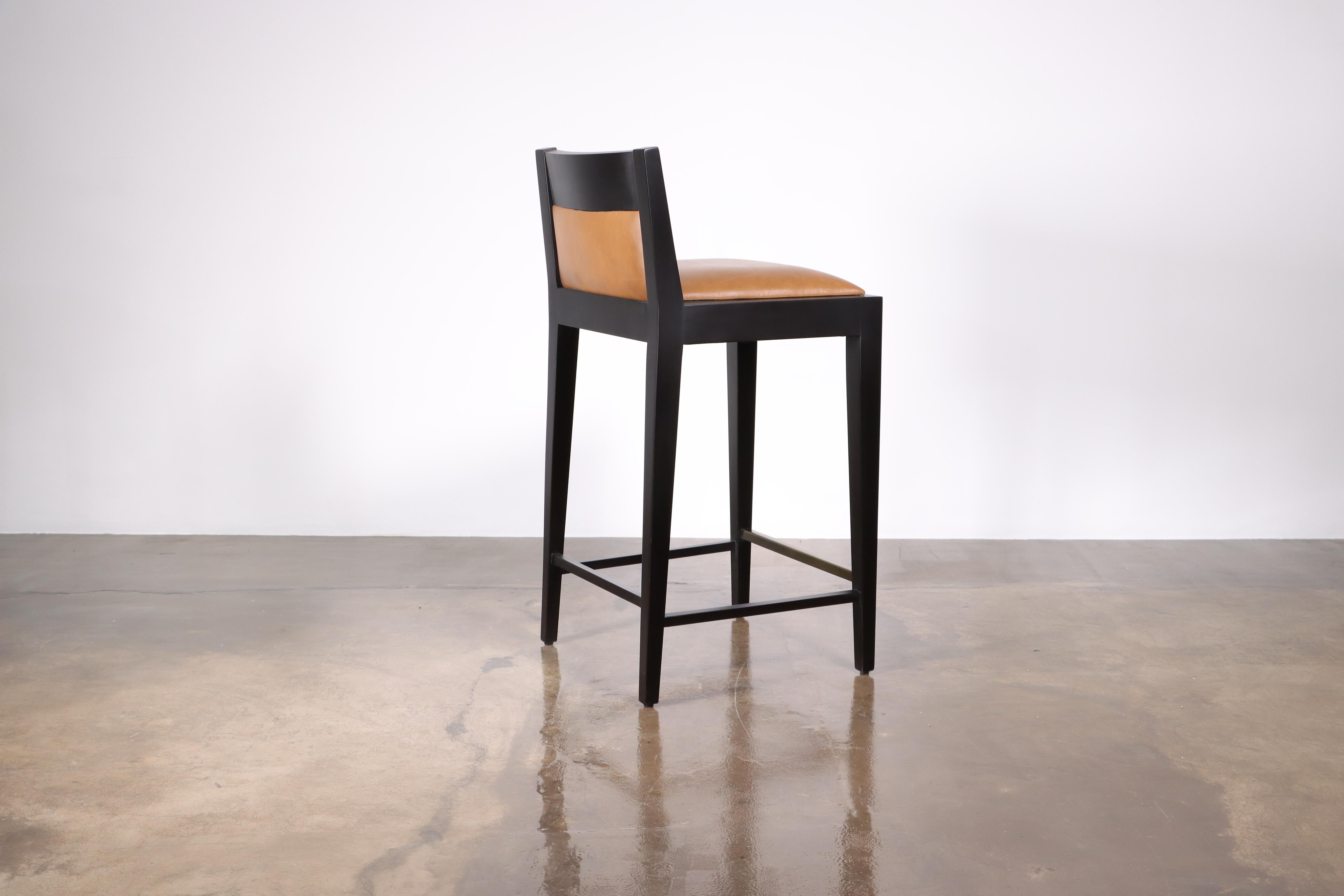 Modern Sleek Bar Stool in Argentine Rosewood from Costantini, Palermo Hollywood In New Condition For Sale In New York, NY