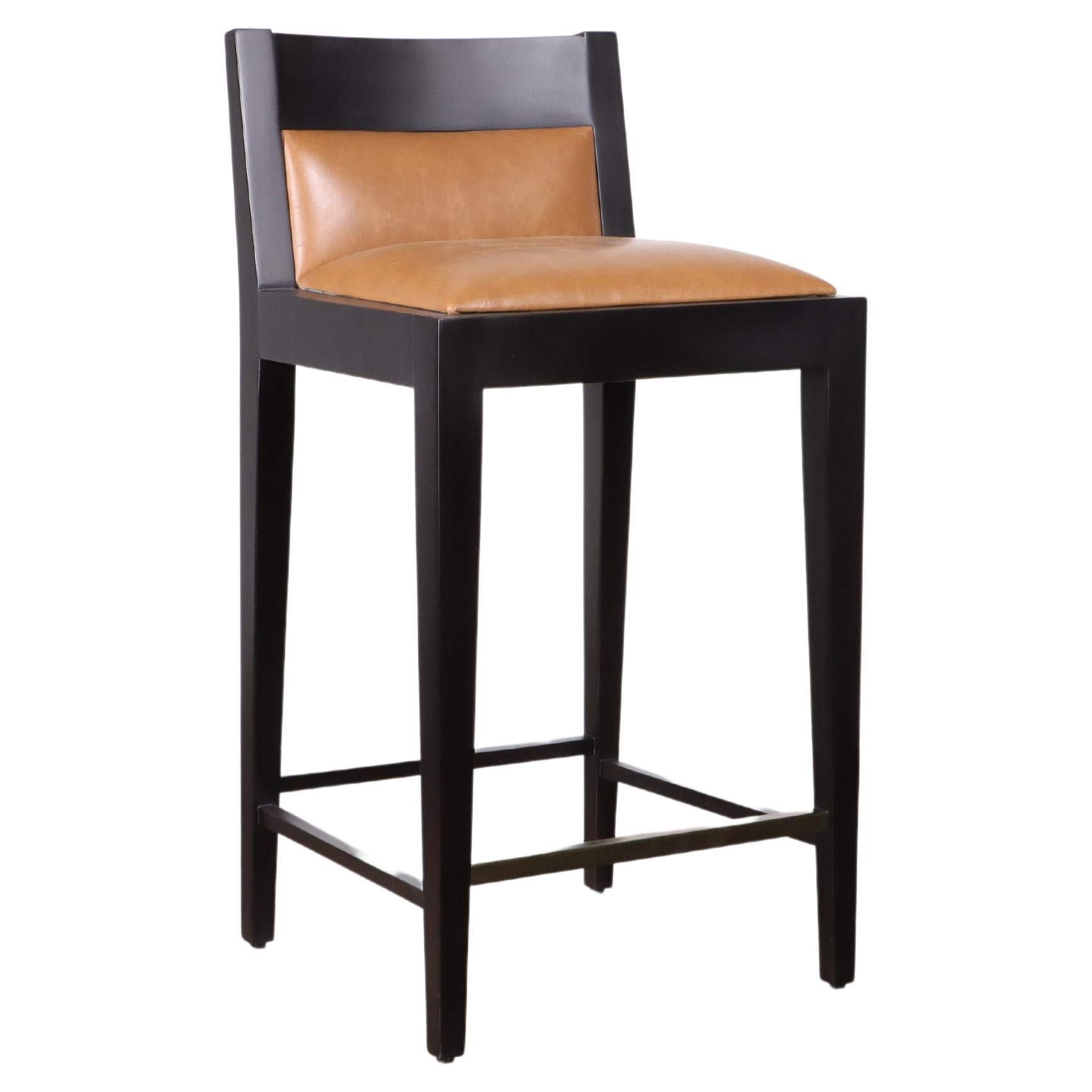 Modern Sleek Bar Stool in Argentine Rosewood from Costantini, Palermo Hollywood For Sale