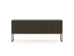Modern Slender Sideboard Made with Oak and Brass, Handmade by Stylish Club