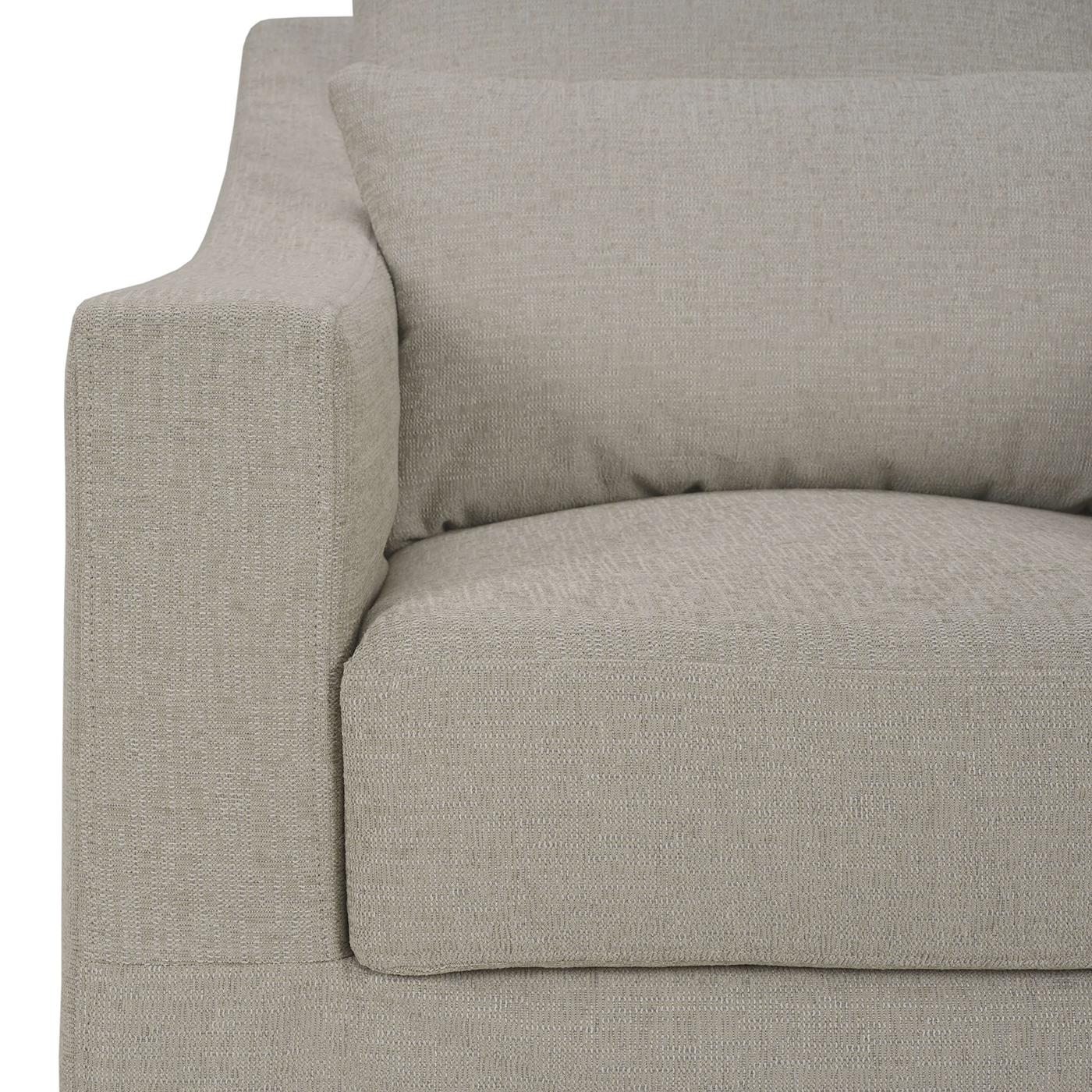 Fabric Modern Slip Cover Swivel Armchair For Sale