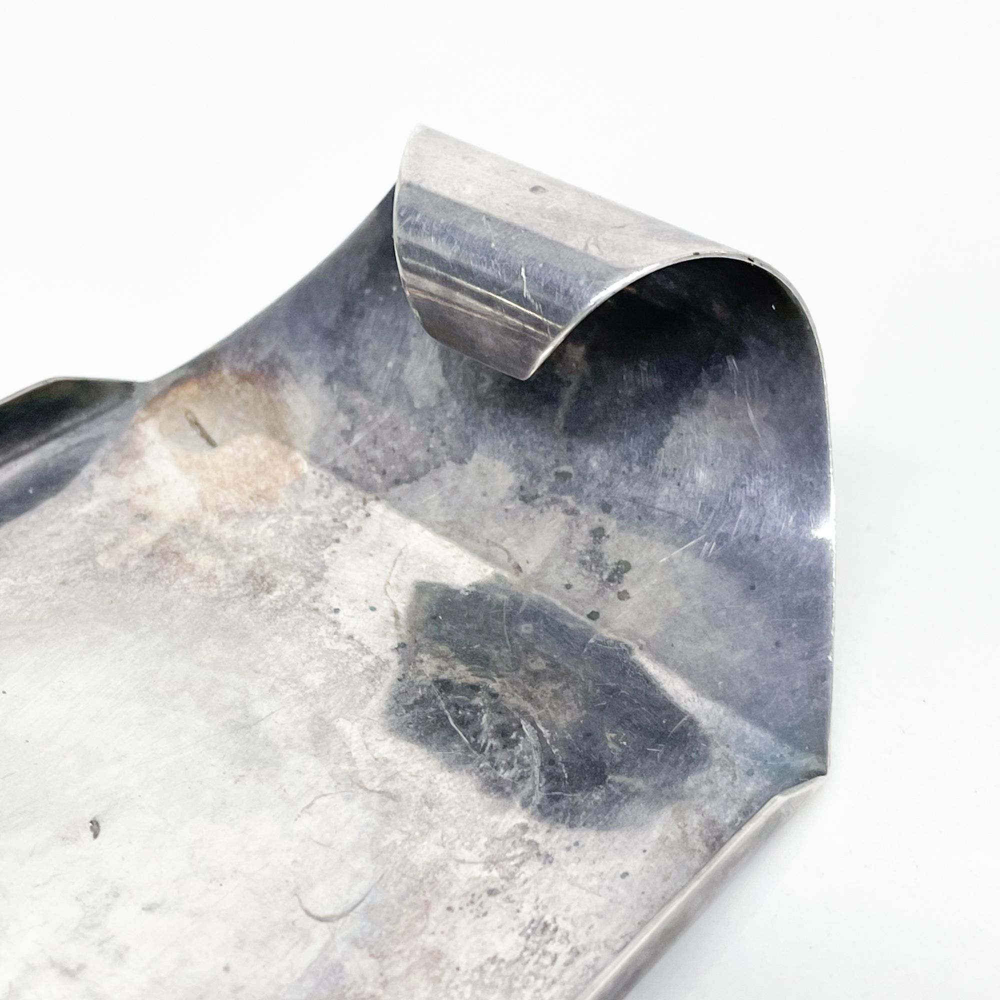 Georg Nilsson Art Deco Flared Service Tray Silver Plate GERO Netherlands, 1960s In Good Condition In Chula Vista, CA