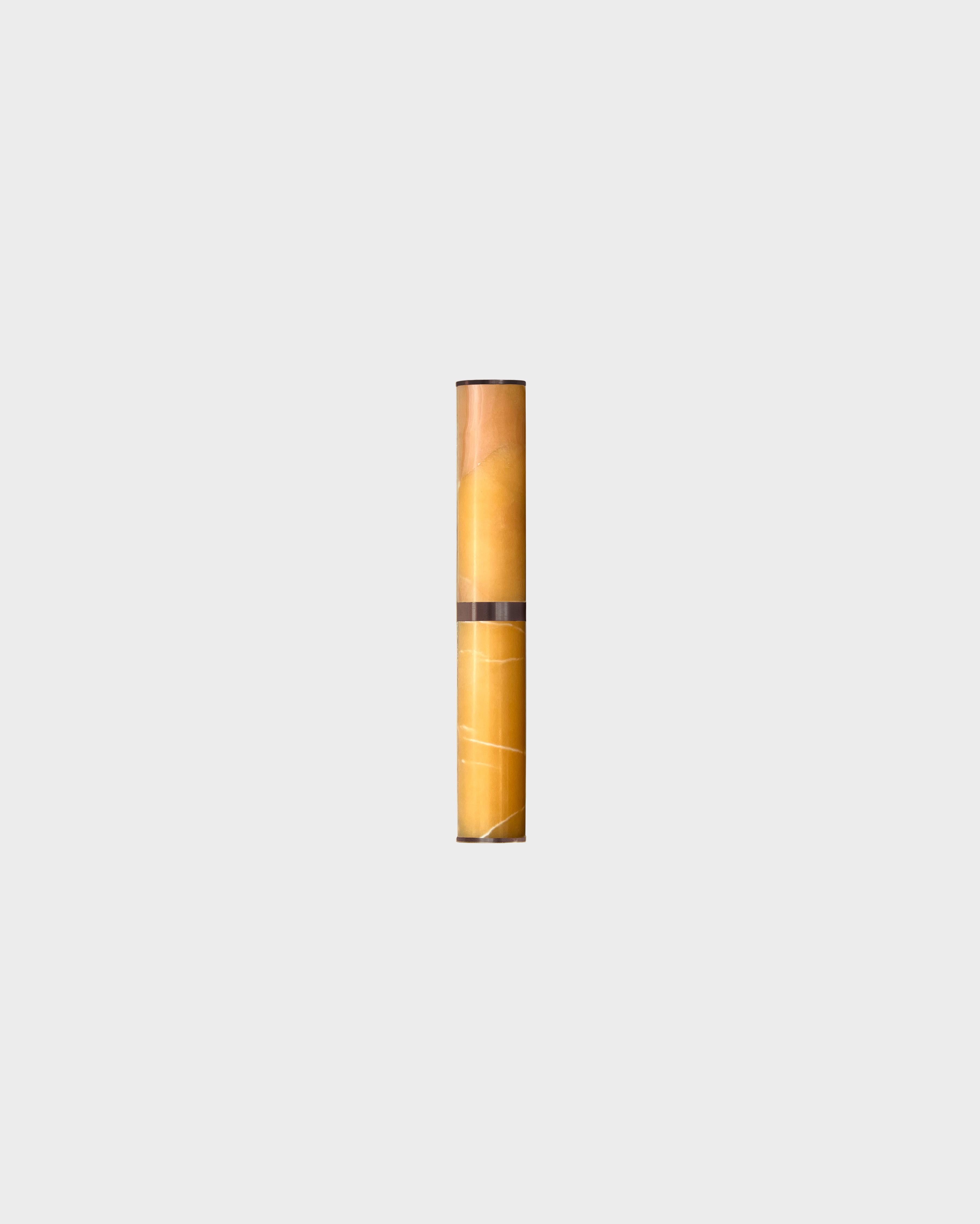 Modern Small Lamp 'Pars Wall' by Anour, Browned Brass, Amber Onyx

Dimensions :
Ø 12 cm x H. 42 cm

Model shown on main picture :  Small Pars Wall Lamp, Browned Brass, Amber Onyx
Triac Dimming

Customers can choose from : 
- Lamp Height : 42 cm or