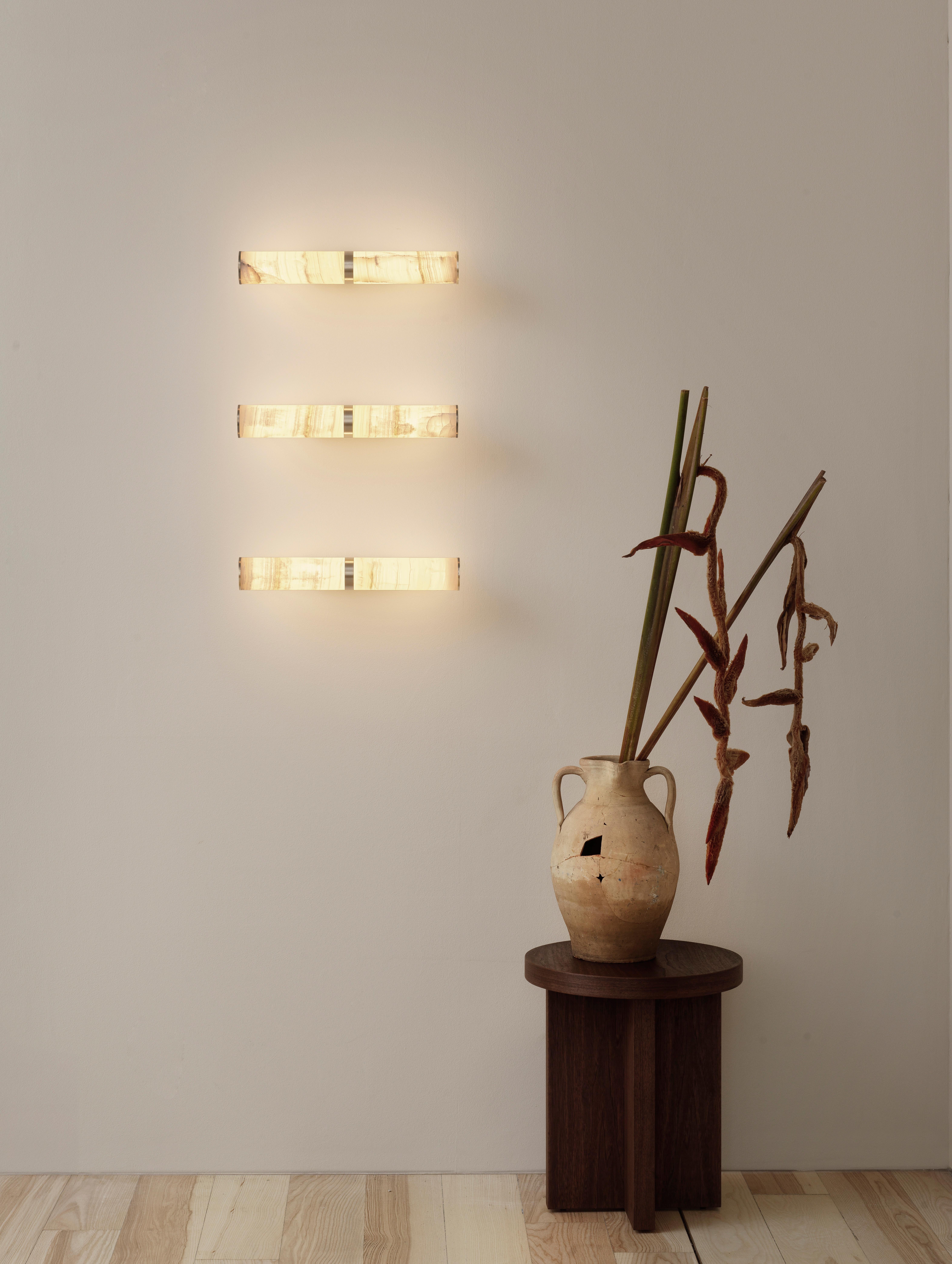 Modern Small Lamp 'Pars Wall' by Anour, Browned Brass, White Onyx For Sale 3