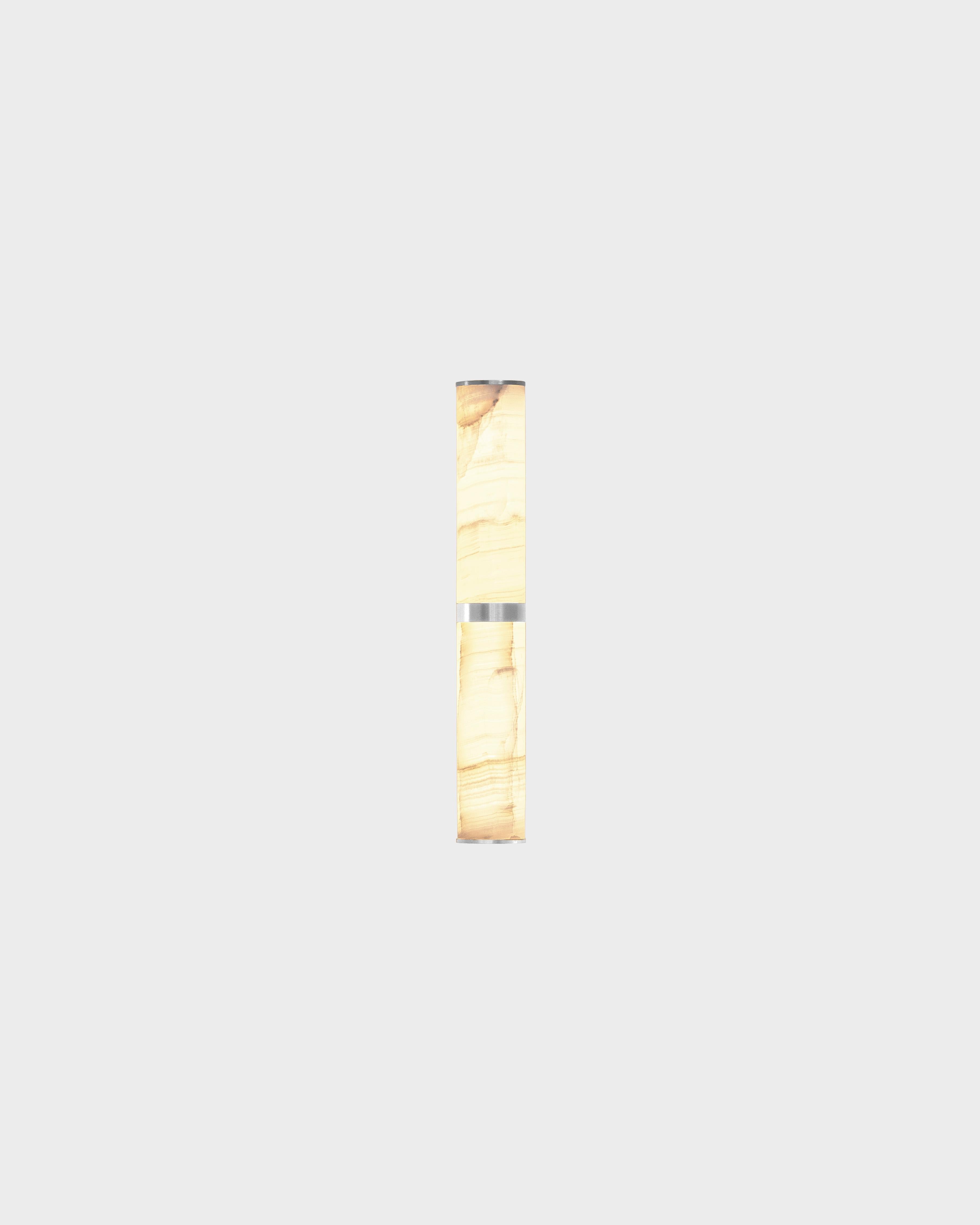Modern Small Lamp 'Pars Wall' by Anour, Brushed Brass, White Onyx For Sale 1