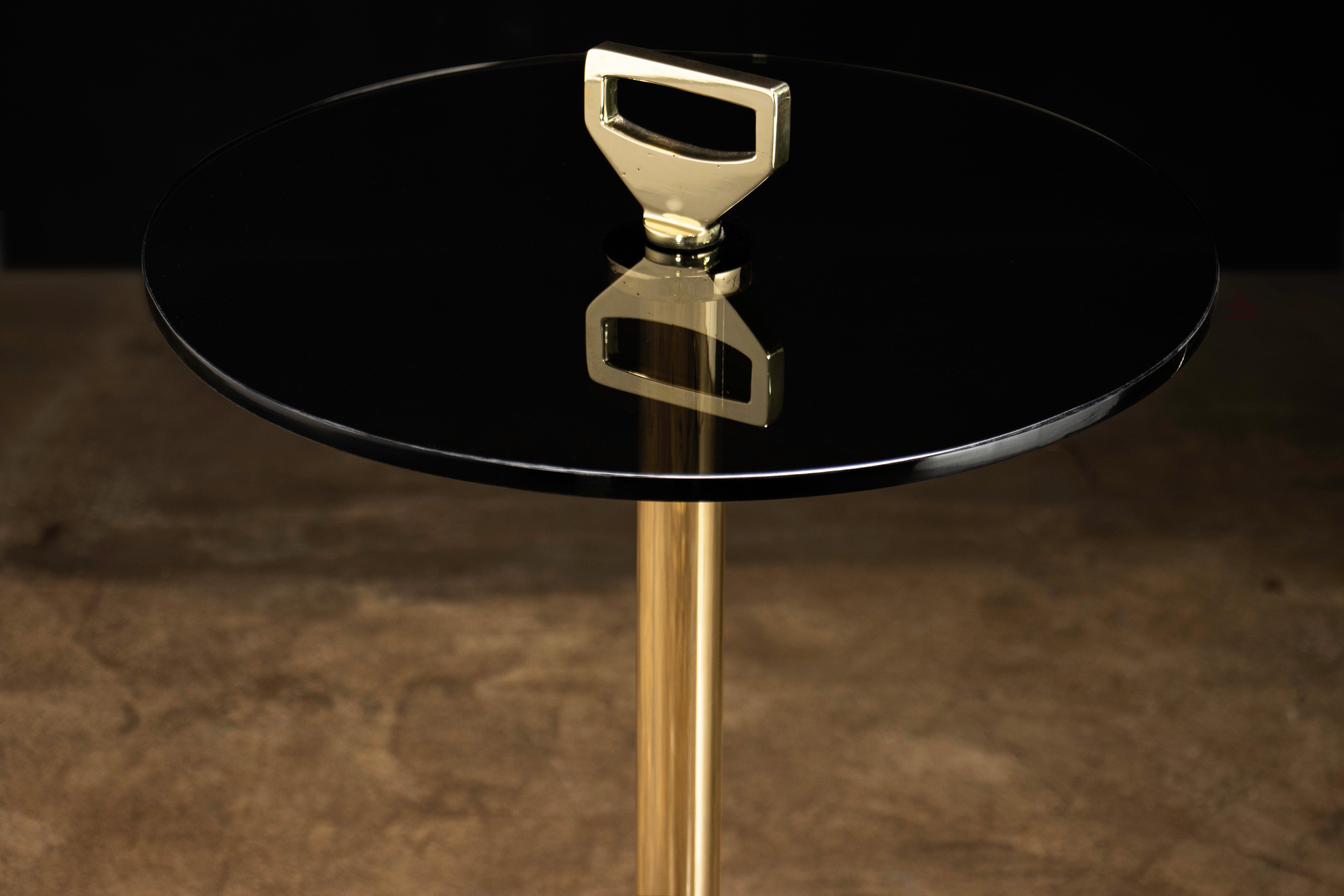 Contemporary Modern Smoked Glass & Cast Bronze Cocktail Table from Costantini, Bellance For Sale