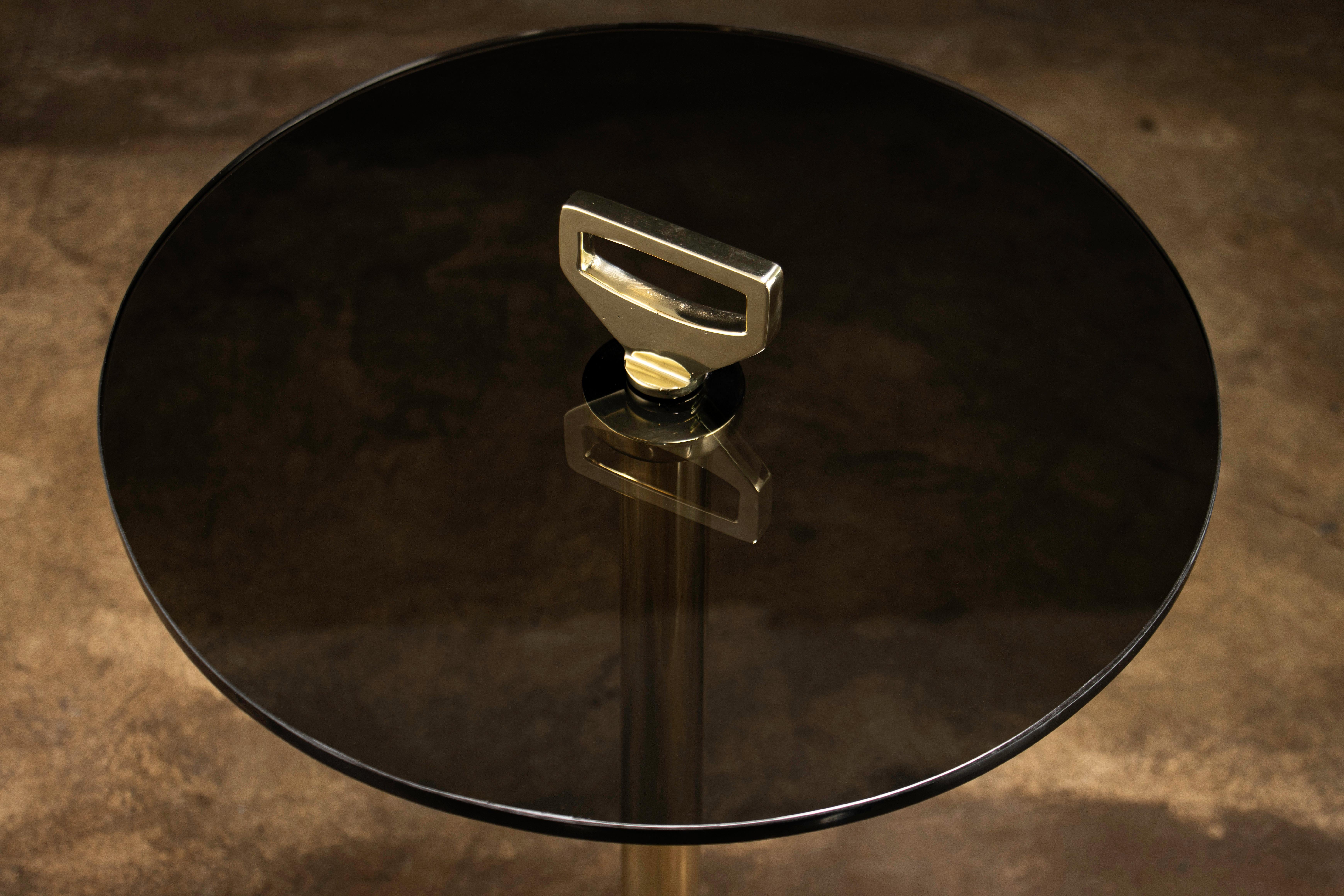 Modern Smoked Glass & Cast Bronze Cocktail Table from Costantini, Bellance For Sale 1