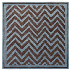 Alfombra moderna SN1 Zig Zag gris y marrón de Doris Leslie Blau