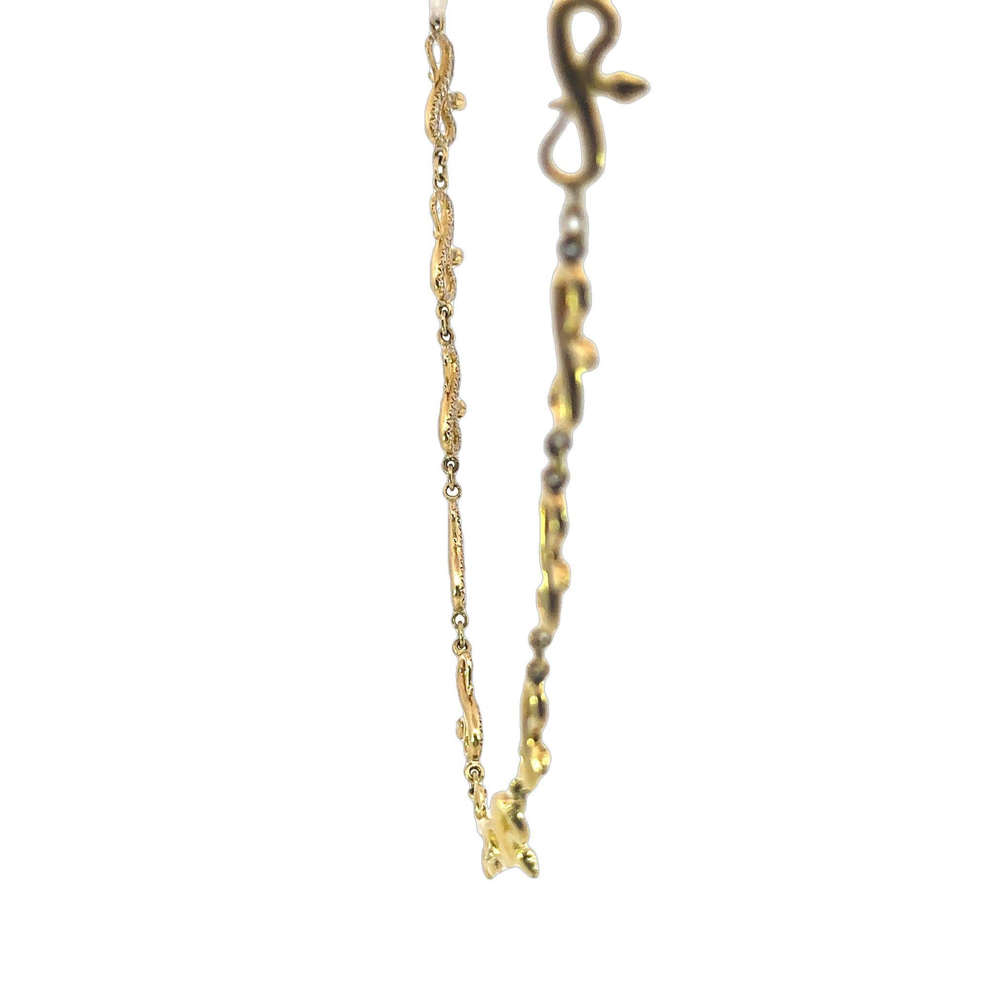 Collier à maillons serpent en or jaune 18K ~4.5ctw Diamonds 16