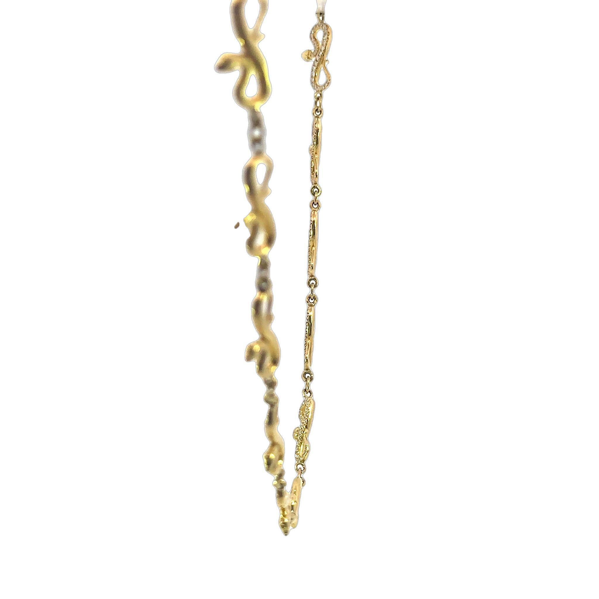 Taille ronde Collier à maillons serpent en or jaune 18K ~4.5ctw Diamonds 16