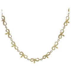 Diamond Snake Link Collar Necklace 18K Yellow Gold ~4.5ctw Diamonds 16" Length