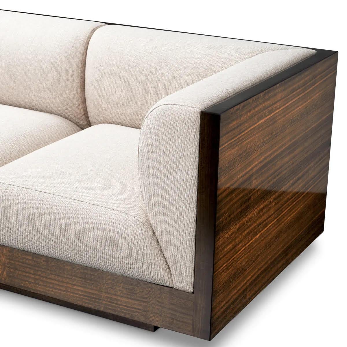 Modern Sofa, Glossy Eucalyptus Veneer, Natural Loki. In New Condition For Sale In Saint-Ouen, FR