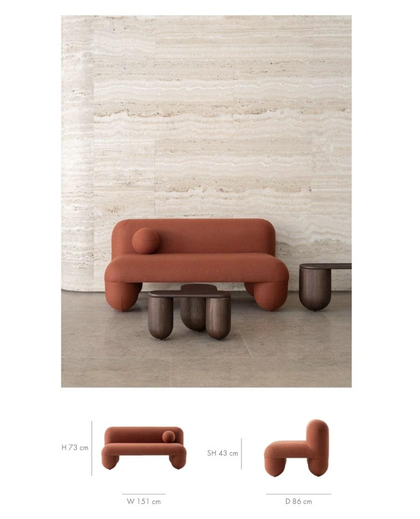 Bouclé Hello accent Sofa - Contemporary design seating in Dedar Tiger Mountain by NOOM For Sale