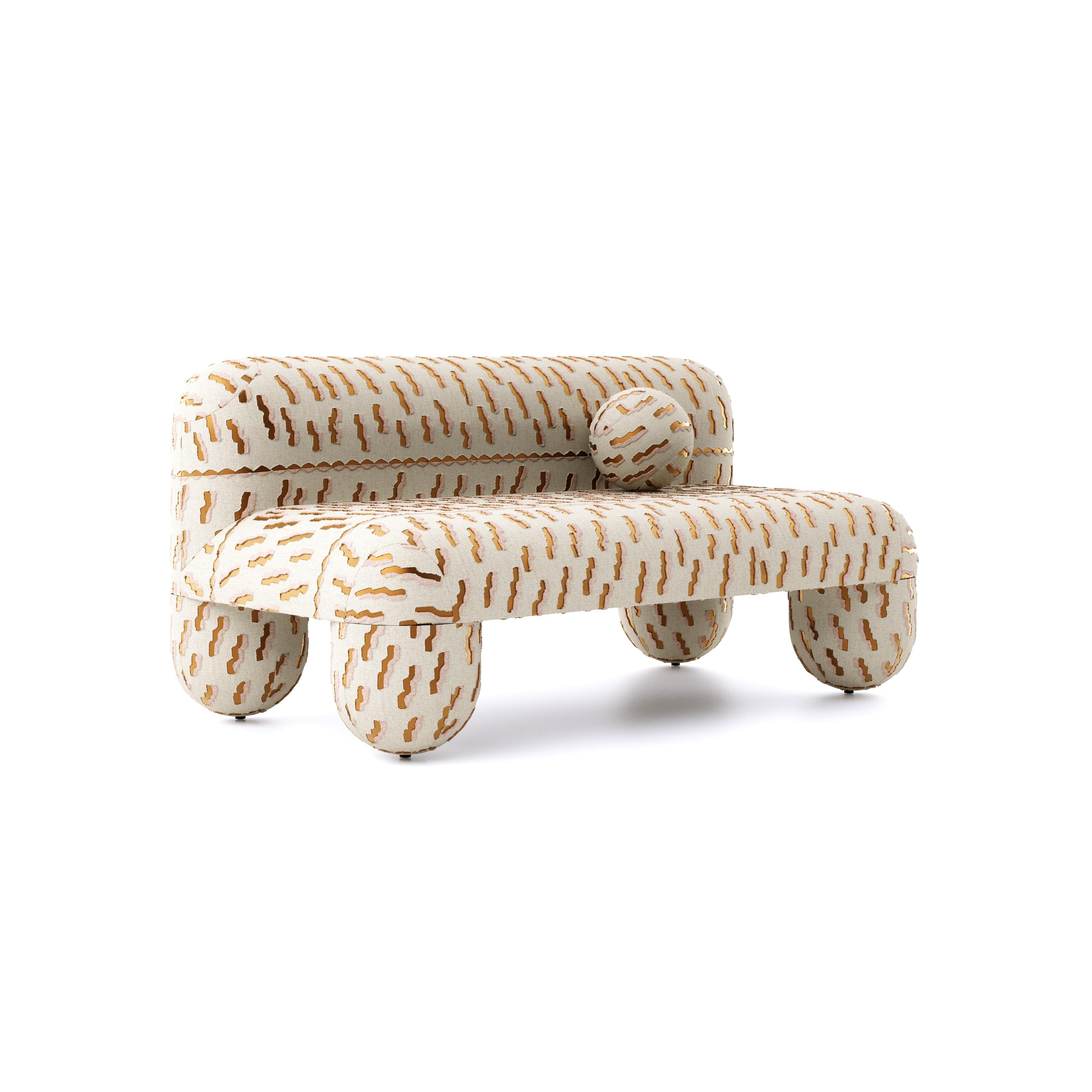 Modern Sofa Hello in Dedar Tiger Beat brown jacquard velvet by Noom For Sale 1
