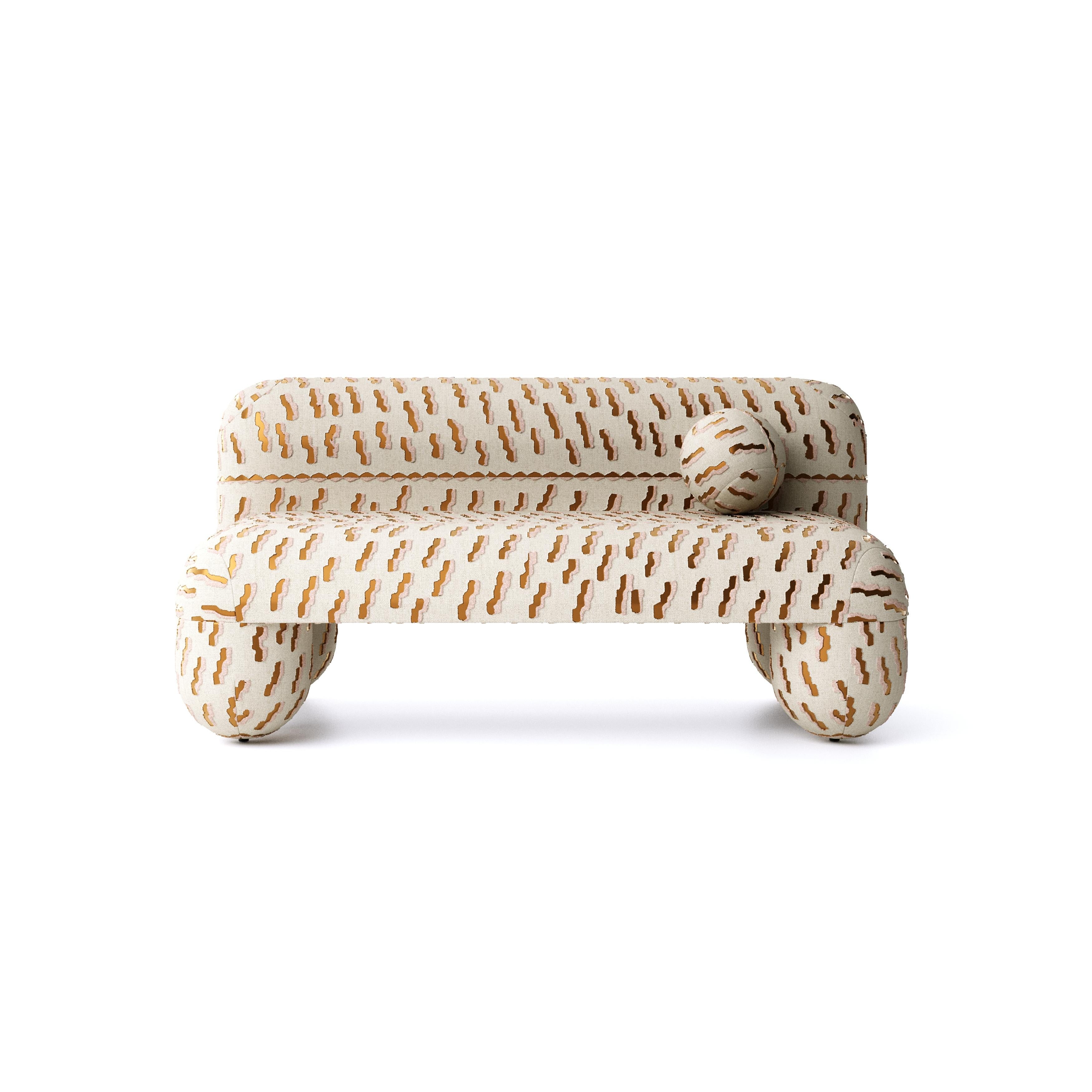 Divano moderno Hello in velluto jacquard Dedar Tiger Mountain di NOOM in vendita 3