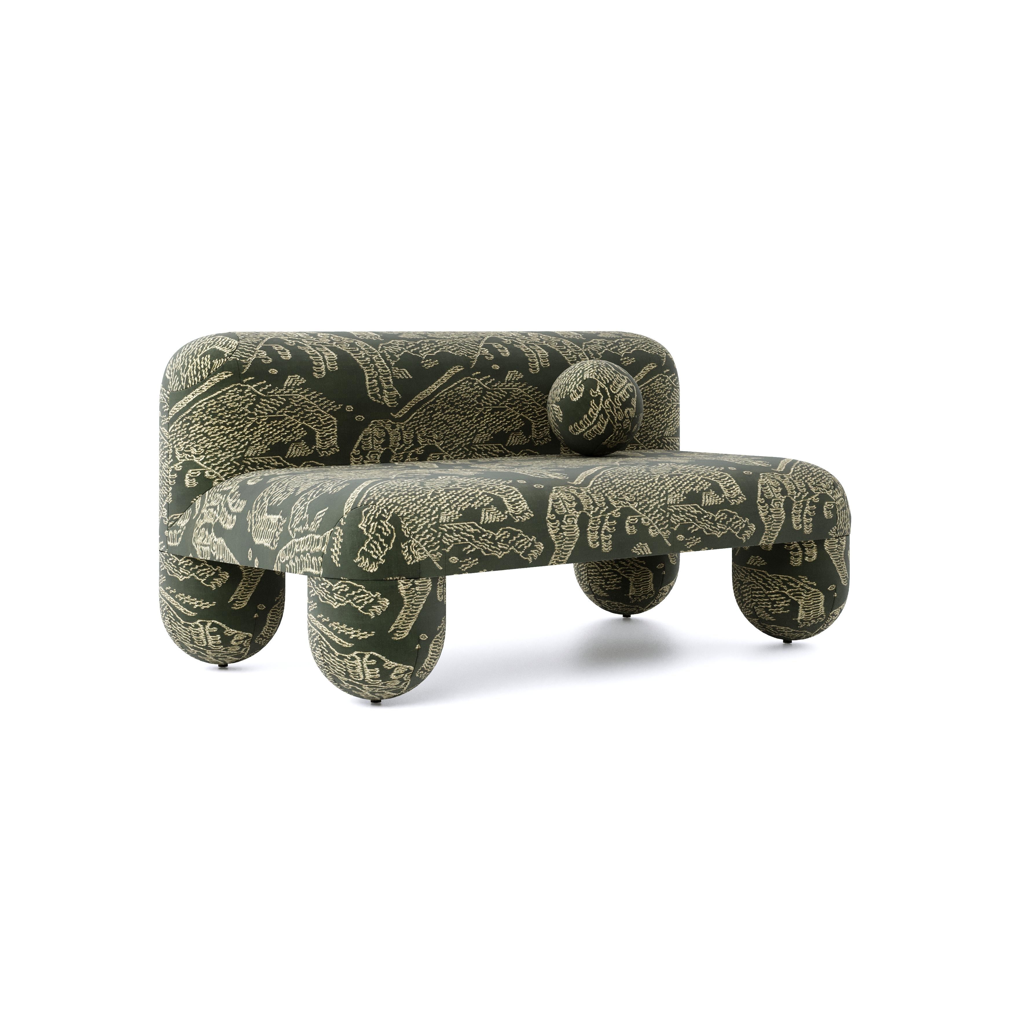 Ucraino Divano moderno Hello in velluto jacquard Dedar Tiger Mountain di NOOM in vendita