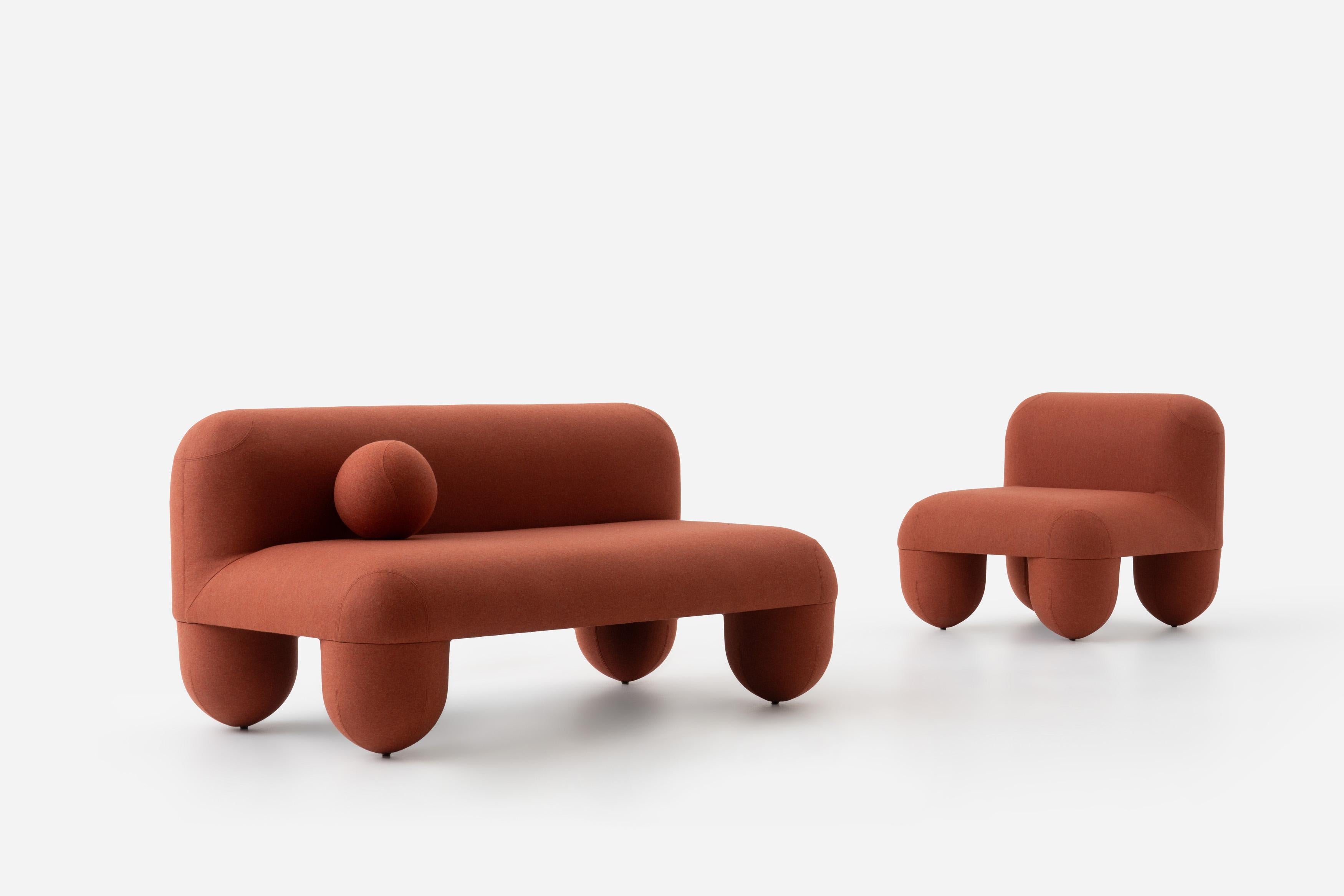 Modern Sofa Hello in Wool Fabric by Noom For Sale 6
