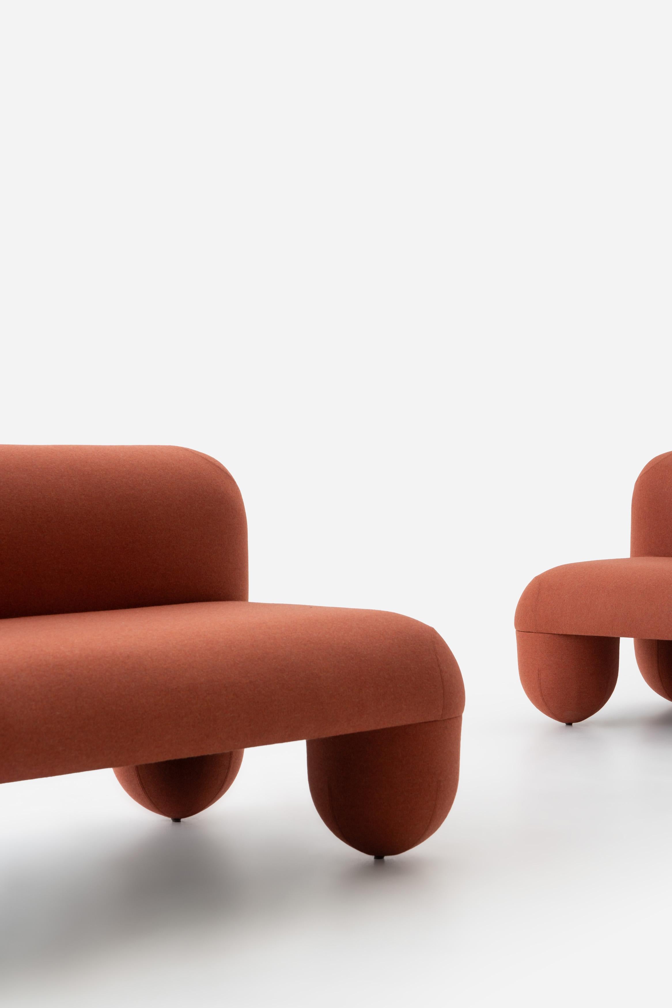 Modern Sofa Hello in Wool Fabric by Noom For Sale 15