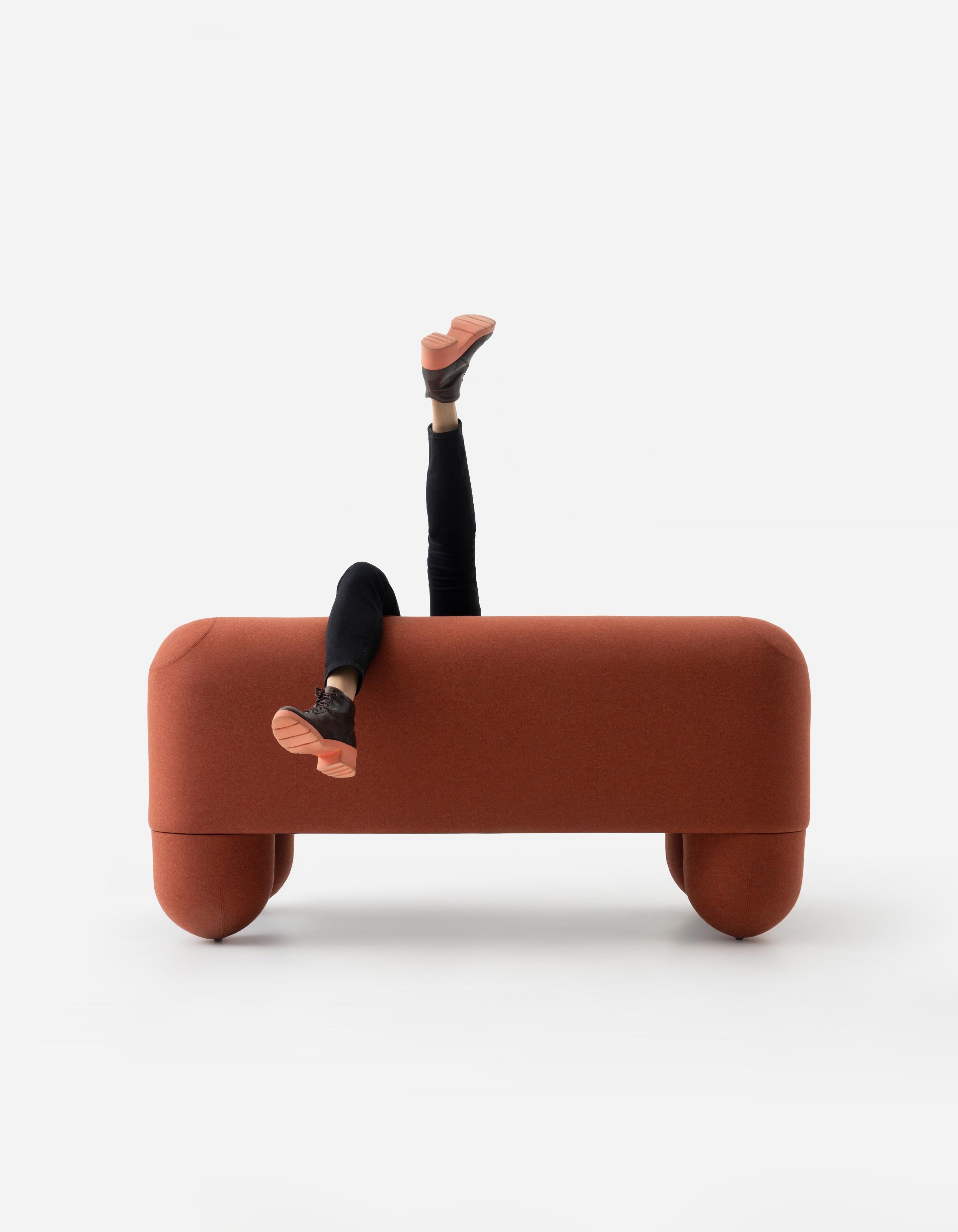 Contemporary Modern Sofa Hello in Wool Fabric by Noom For Sale