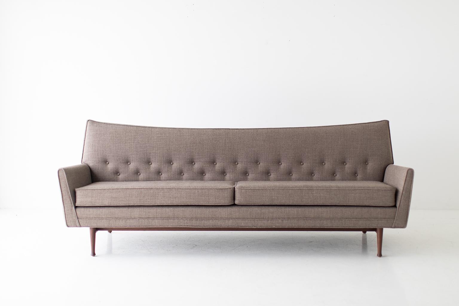 Modern sofa, Matador modern sofa, lawrence peabody, walnut

This Lawrence Peabody modern sofa for Craft Associates Furniture is expertly handcrafted and upholstered. This Peabody sofa is a licensed reintroduction for Craft Associates. The sofa is