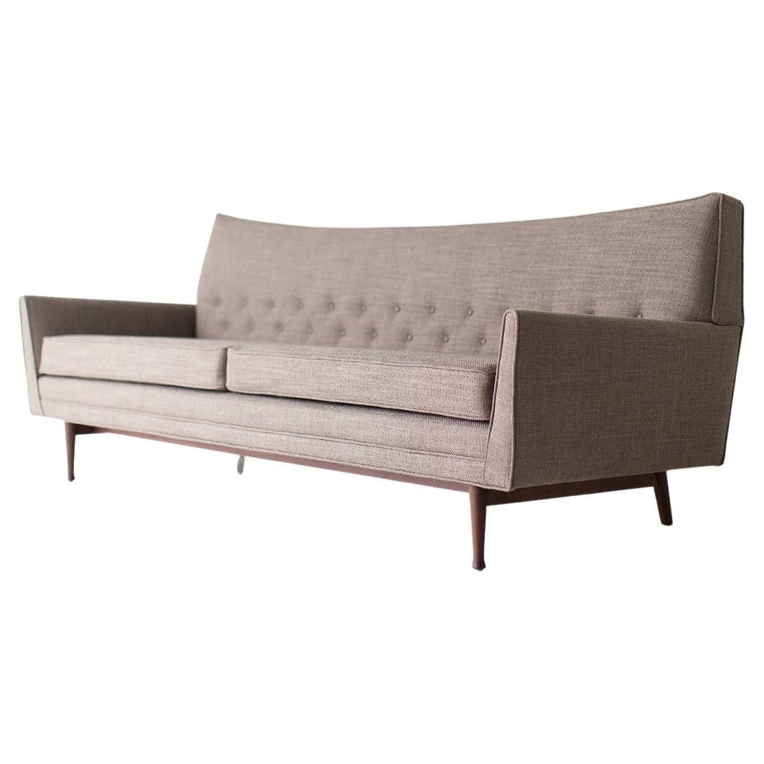 Modern sofa, Matador Modern Sofa, Lawrence Peabody, Walnut For Sale