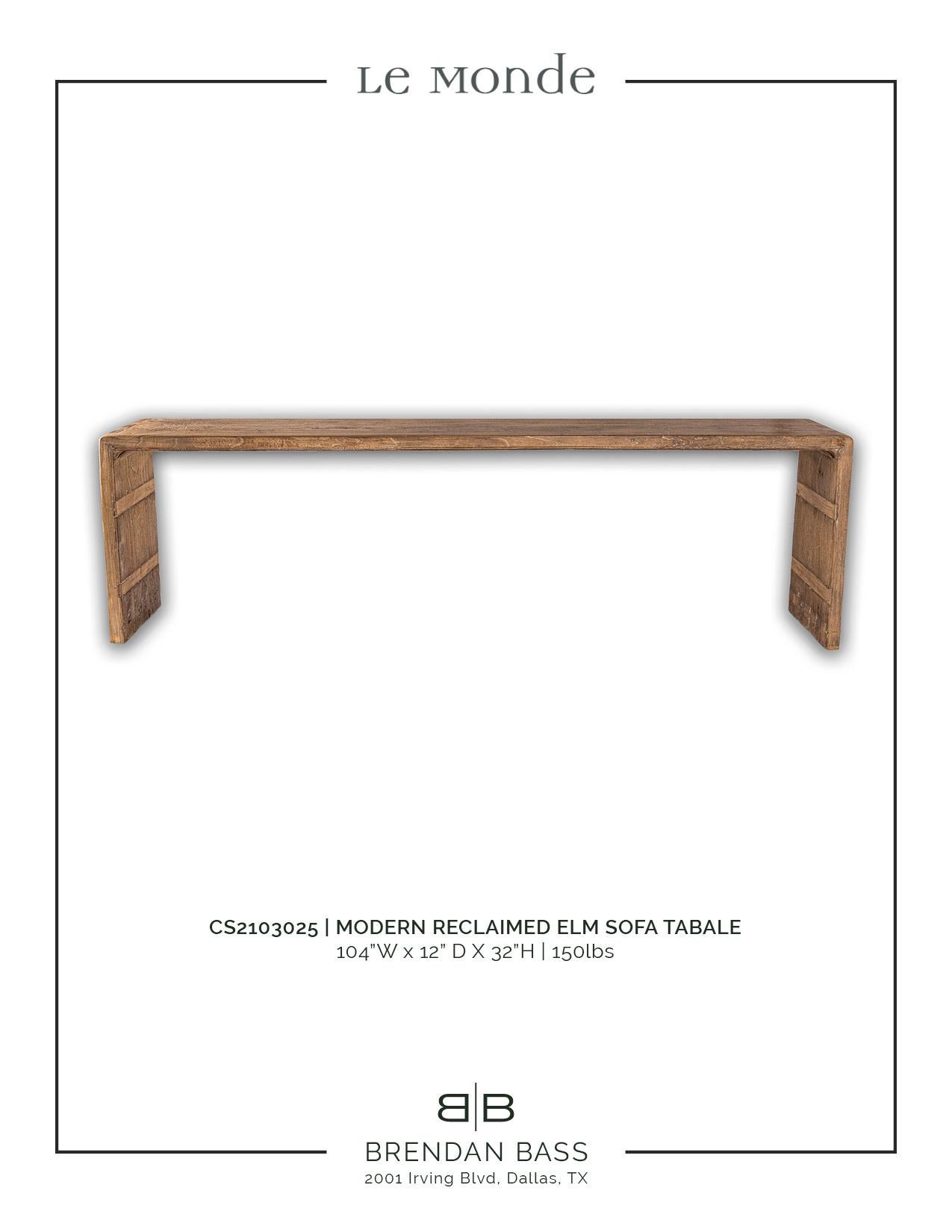 Modern Sofa Table Reclaimed Elm 2