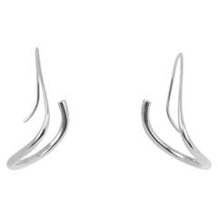 Modern Soft Twist Drop Earrings in Recycled Silver