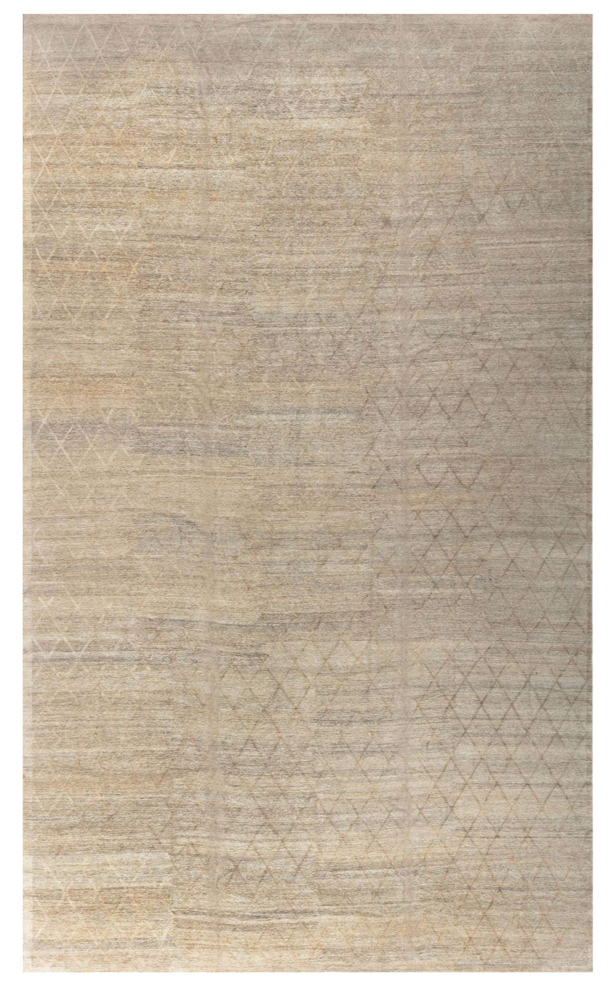 Modern Soho Gold Hand Knotted Wool Rug by Doris Leslie Blau For Sale