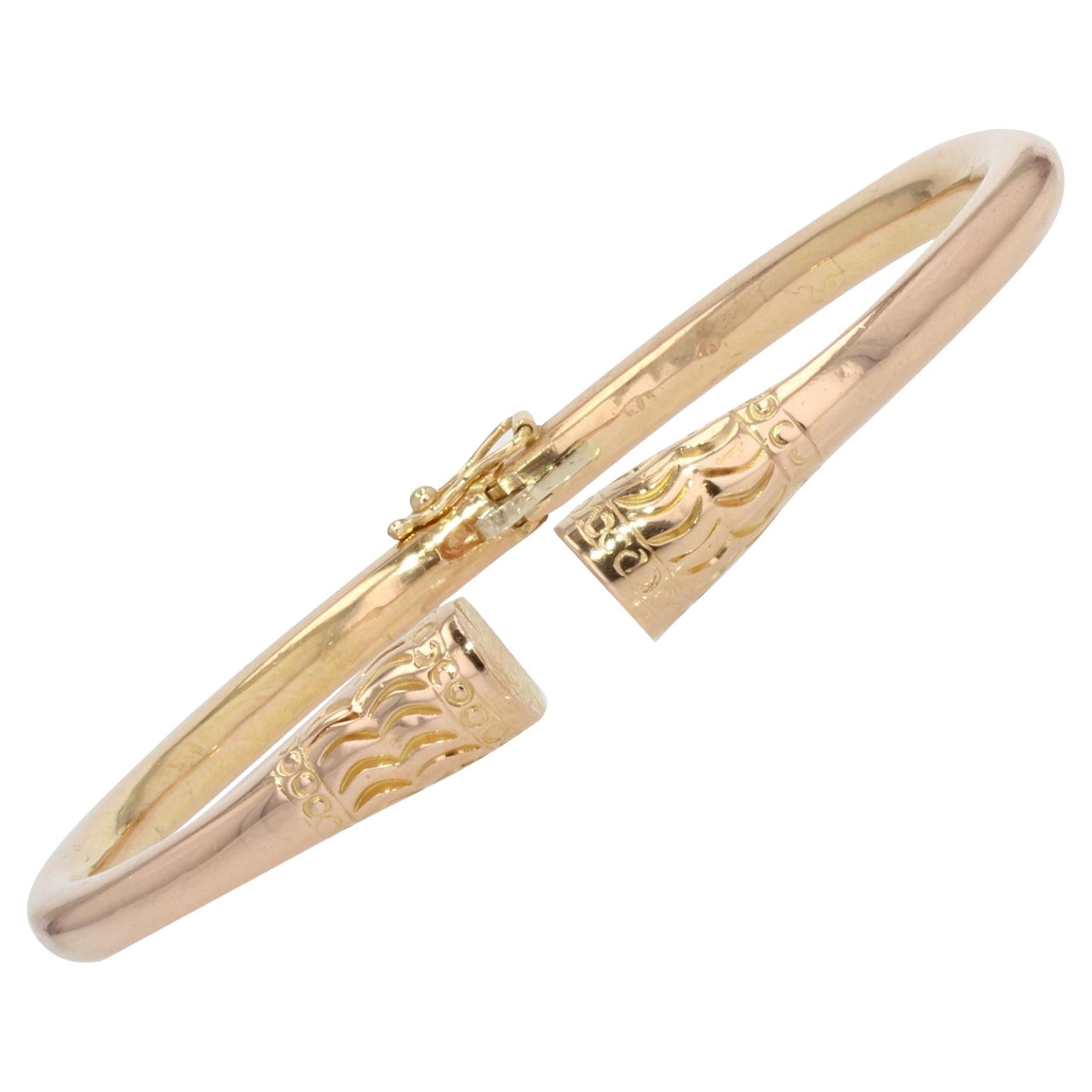 Bracelet jonc moderne en or rose massif 18 carats