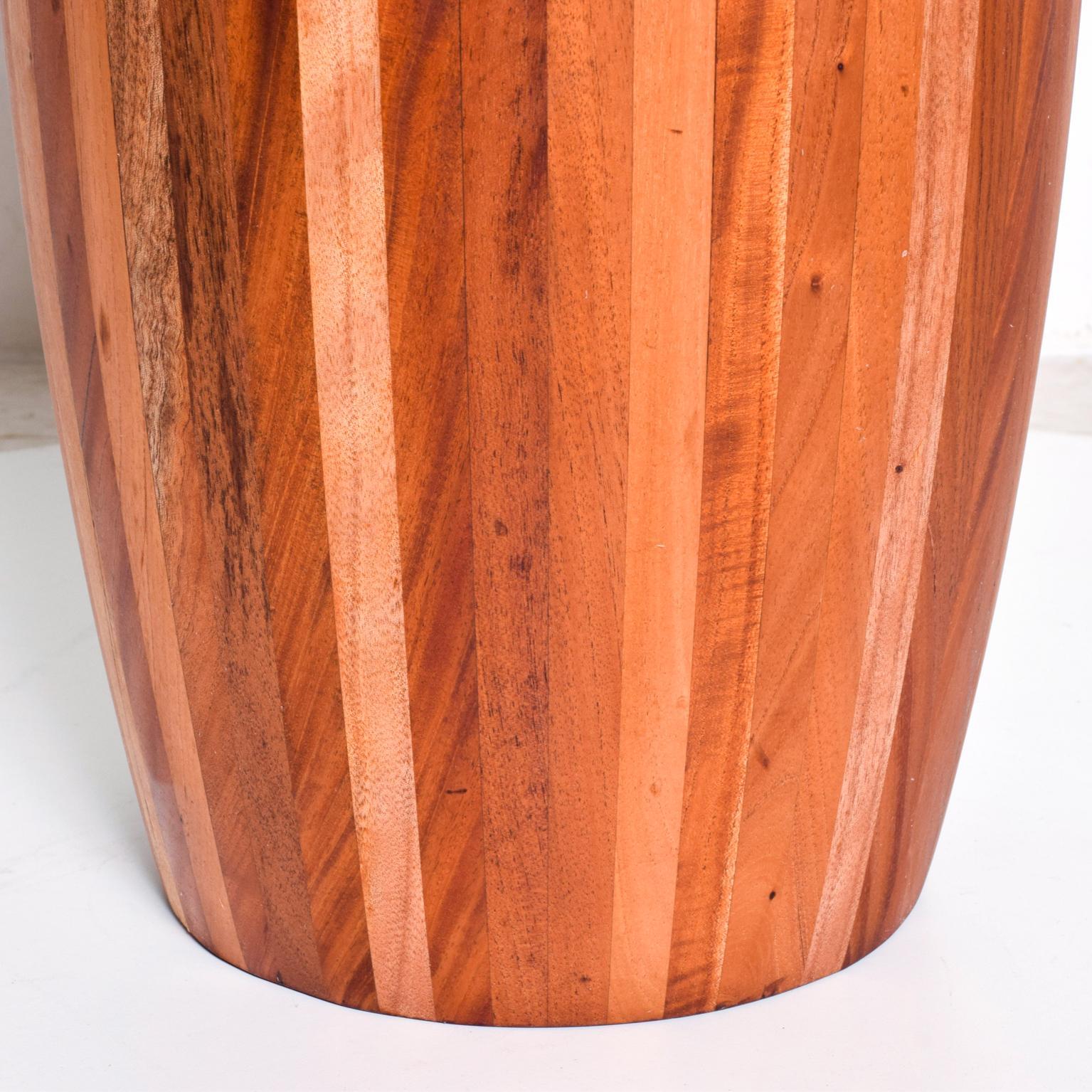 Mexican 1980s Solid Cedar Wood Round Center Table Mexico For Sale