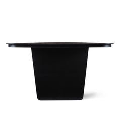 Modern Carbon Claro Table with Walnut Top and thin Carbon Fiber Legs by Tokio.