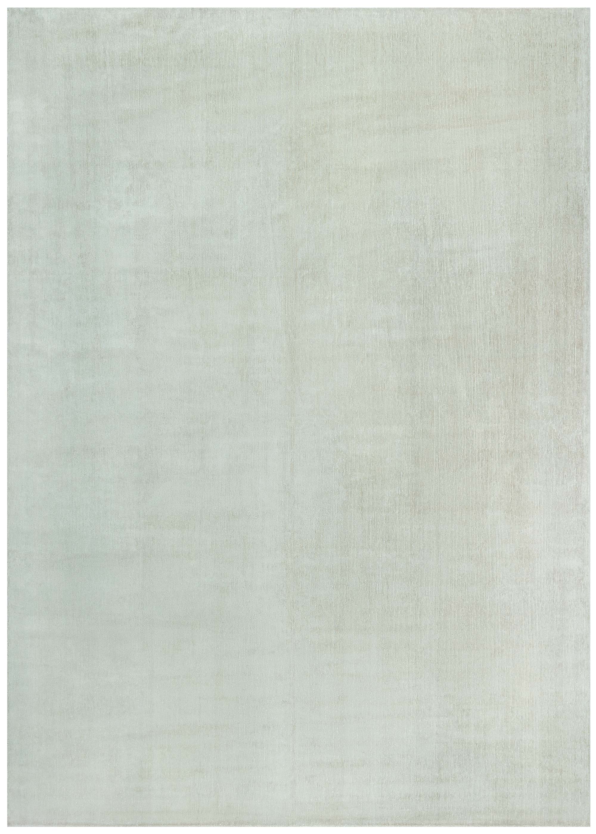 Modern Solid Light Gray Handmade Silk Rug "Line Grip" by Doris Leslie Blau