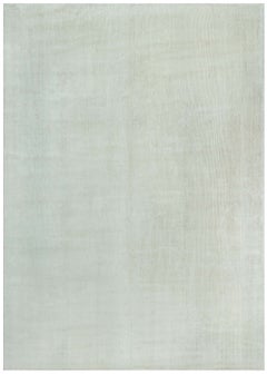 Modern Solid Light Gray Handmade Silk Rug "Line Grip" by Doris Leslie Blau