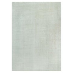 Modern Solid Light Gray Handmade Silk Rug "Line Grip" by Doris Leslie Blau