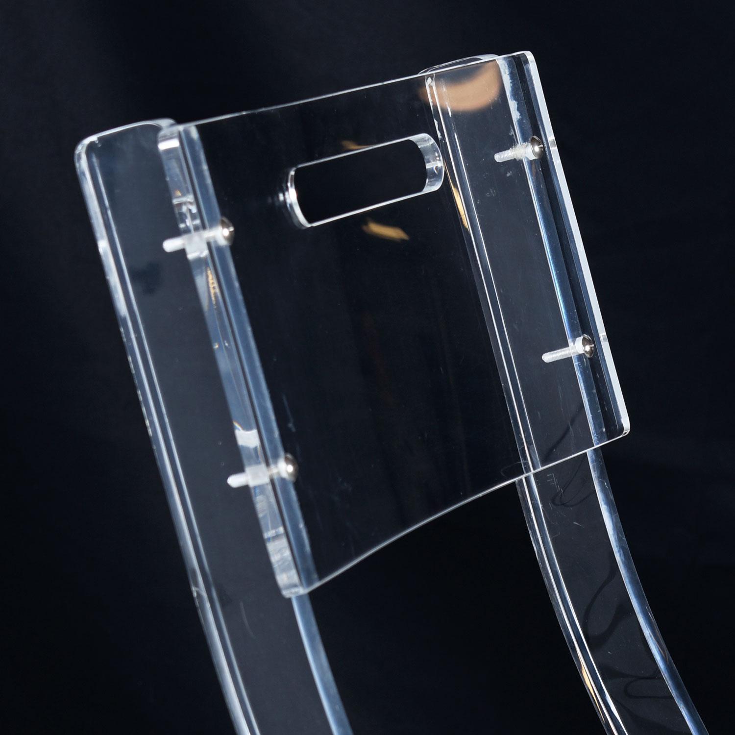 Late 20th Century Modern Solid Lucite Acrylic Folding Dining Chair Set, circa 1980s