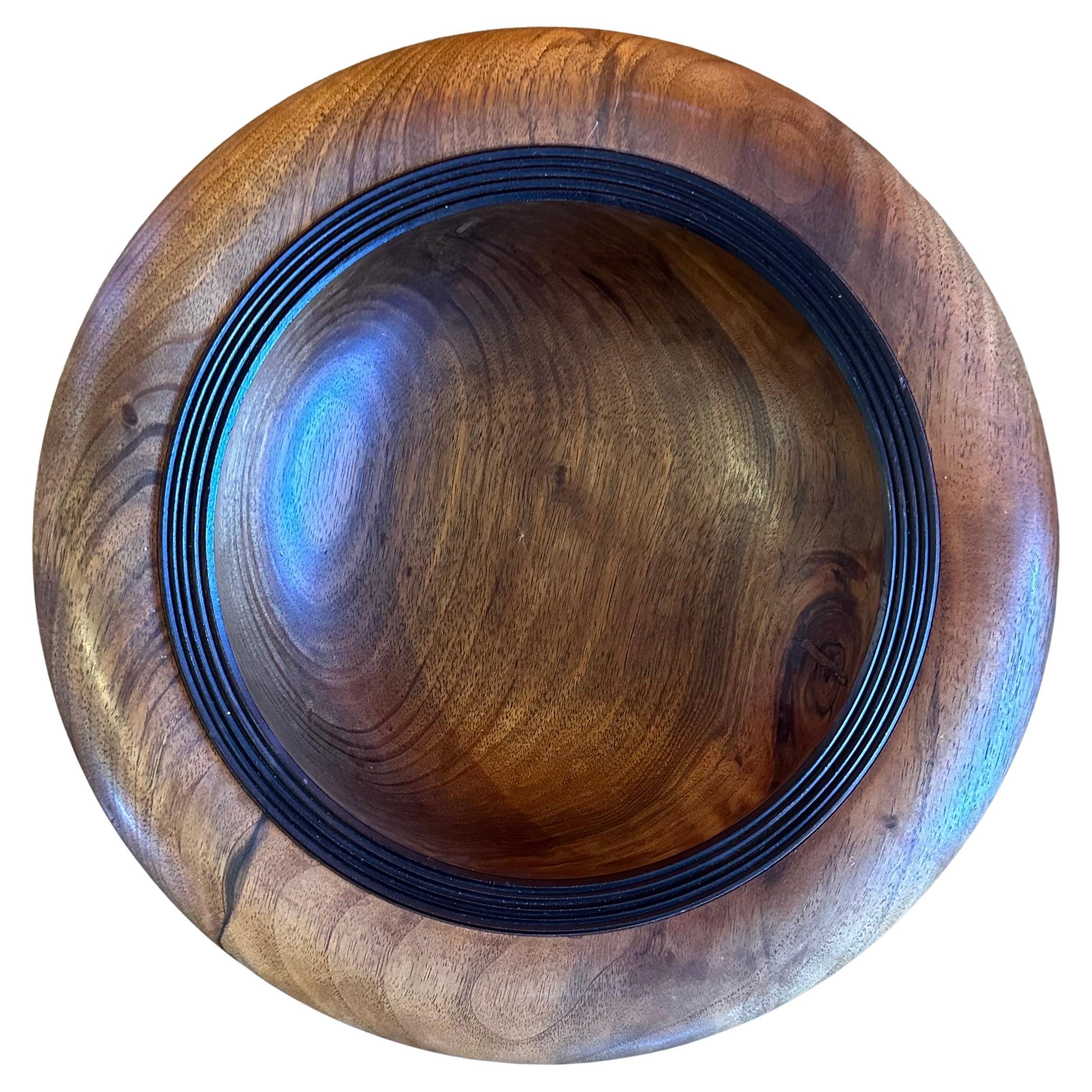 Organic Modern Modern Solid New Zealand Walnut Bowl / Centerpiece For Sale