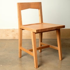Modern Solid Oak Chair with Clear Oil Finish for Dining / Writing Height Seating