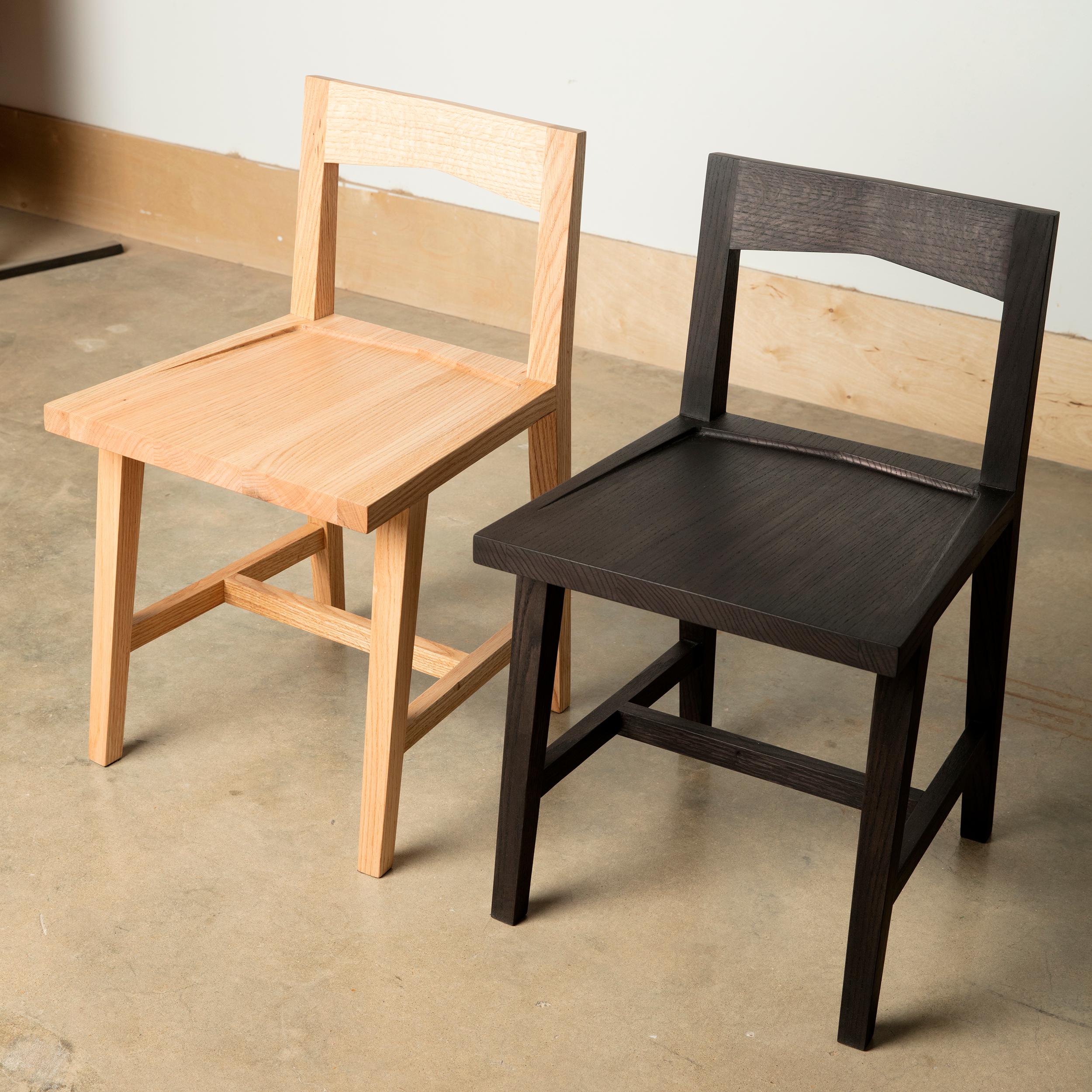 American Craftsman Sedia moderna in rovere massiccio con finitura trasparente a Oak per sedute da pranzo e da scrittura in vendita